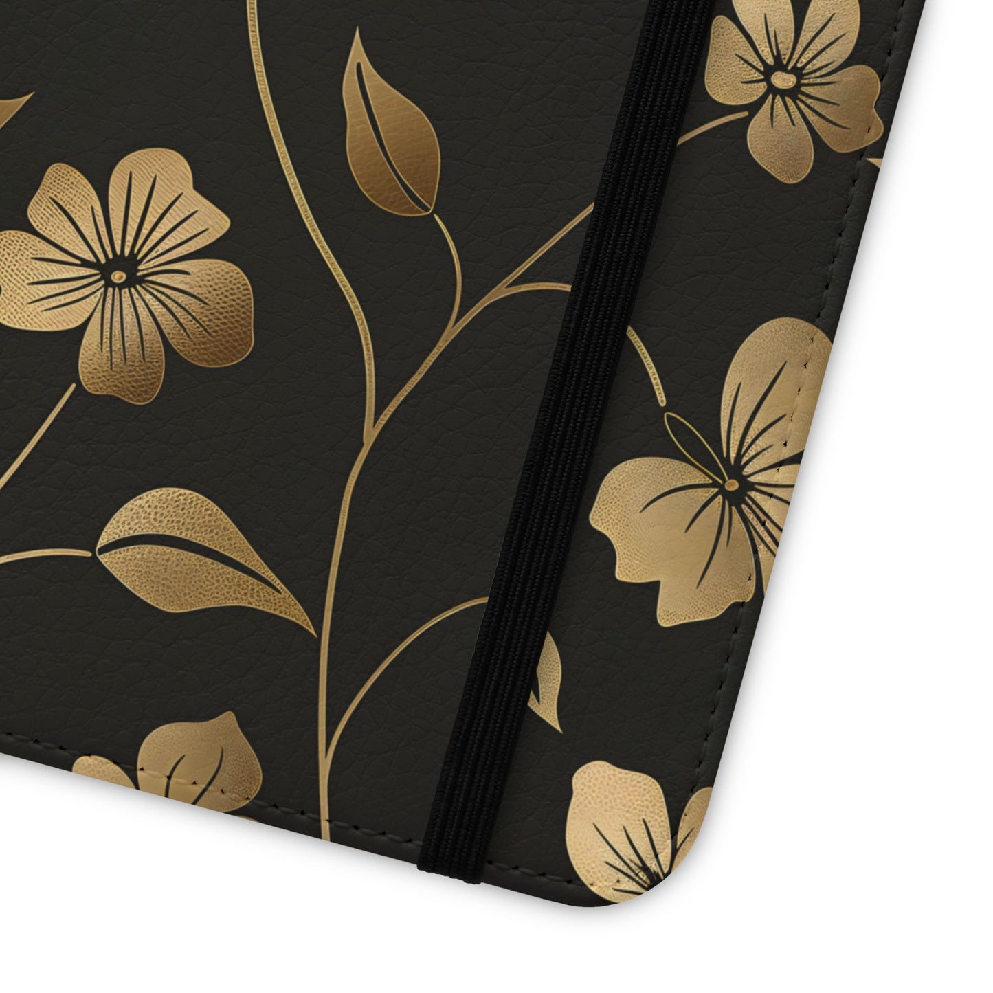 Golden Elegance โ Samsung Vegan Leather Wallet Case