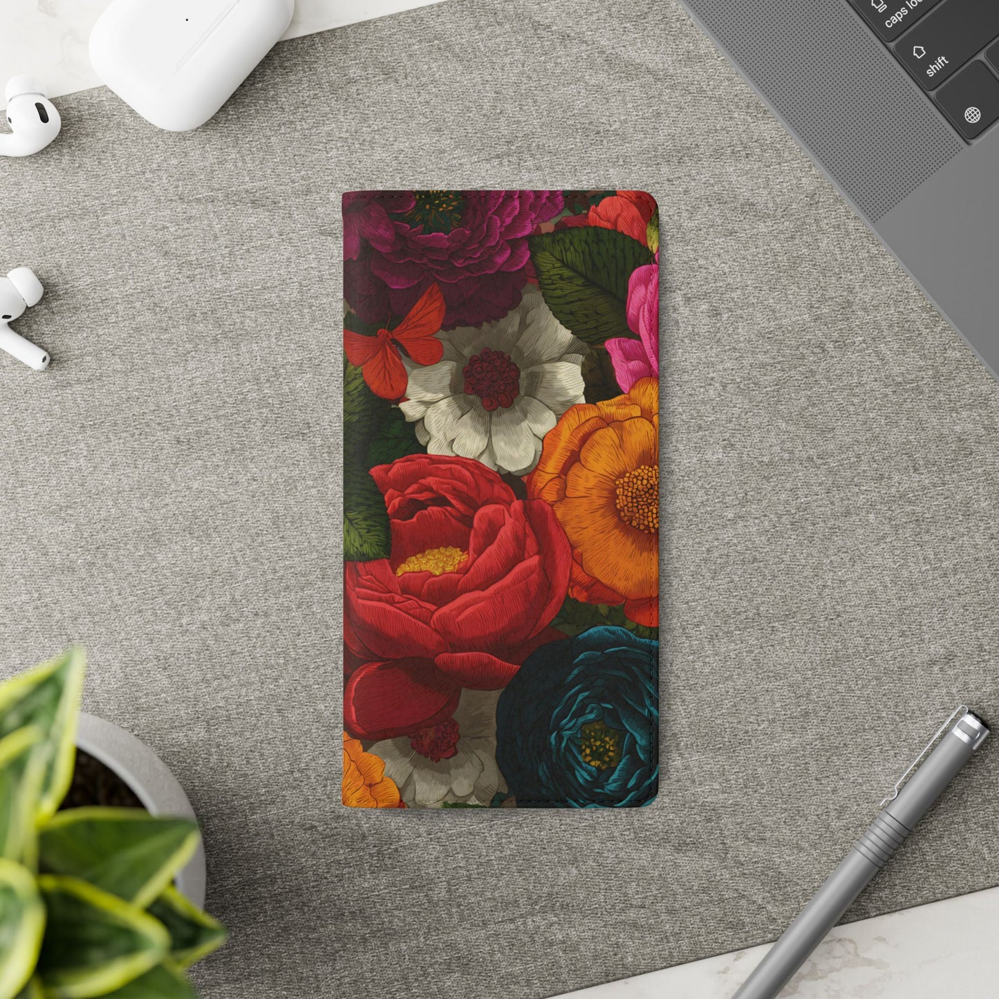 Midnight Bloom – Samsung Vegan Leather Flip Phone Case