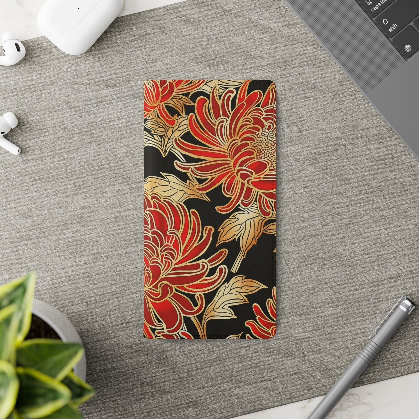 Ember Petals โ Vegan Leather Wallet Samsung Case