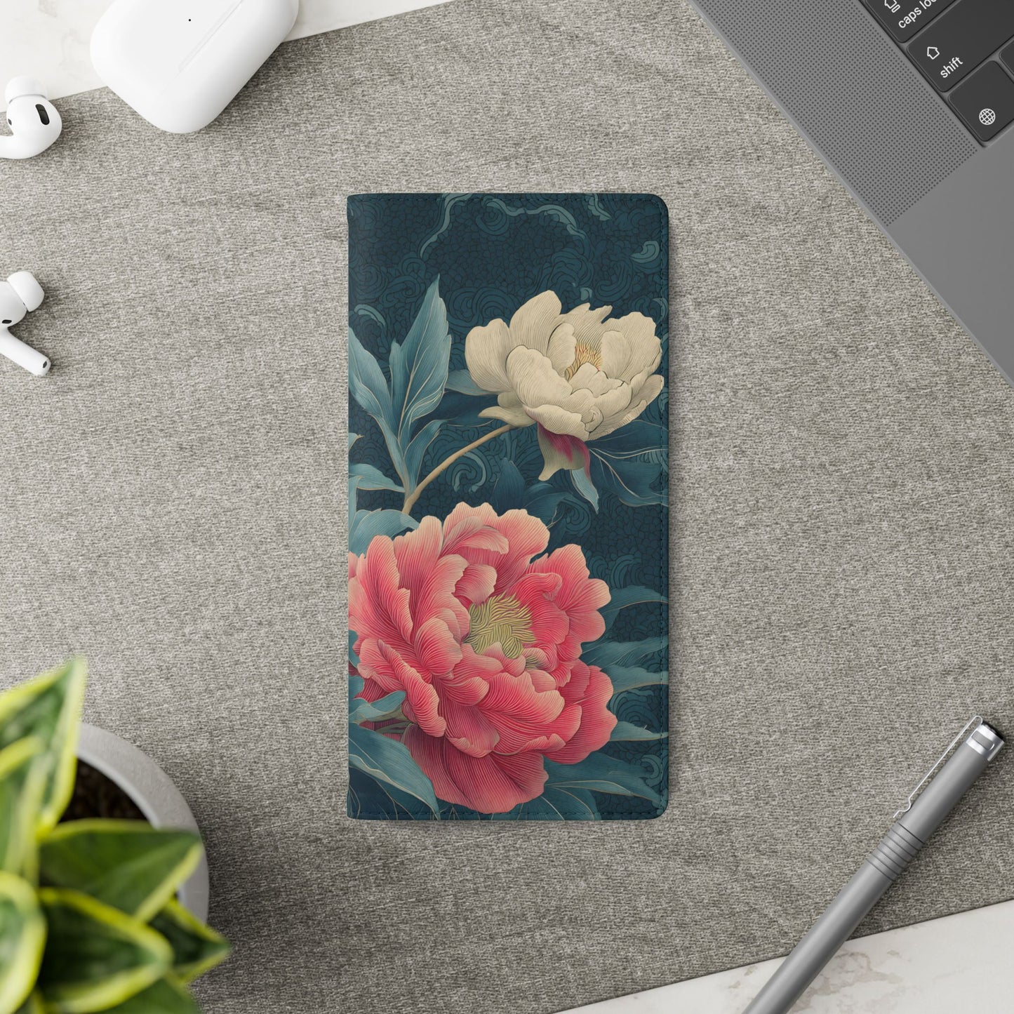 Floral Whispers – Vegan Leather Flip Samsung Case