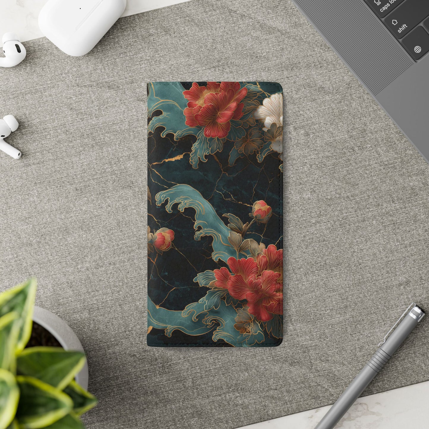 Crimson Tides – Vegan Leather Samsung Flip Case