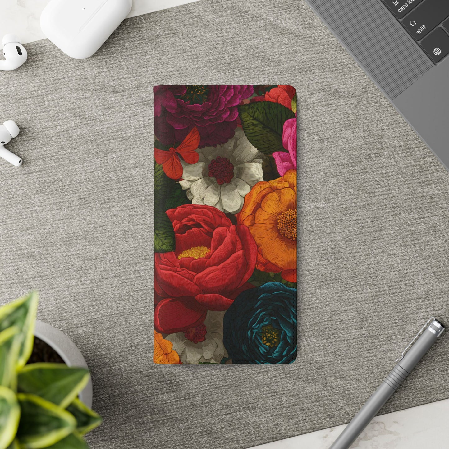 Midnight Bloom – Samsung Vegan Leather Flip Phone Case