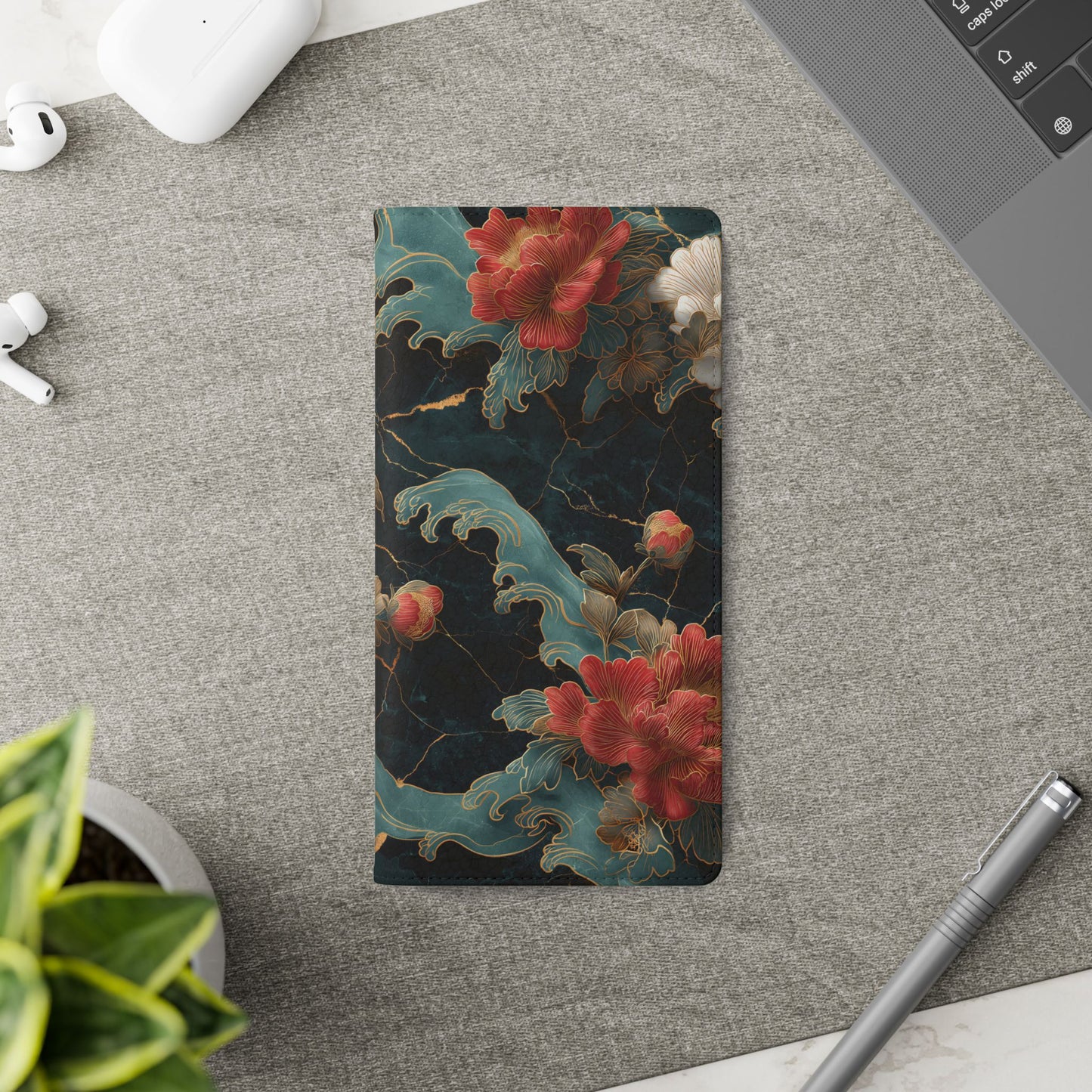 Crimson Tides – Vegan Leather Samsung Flip Case