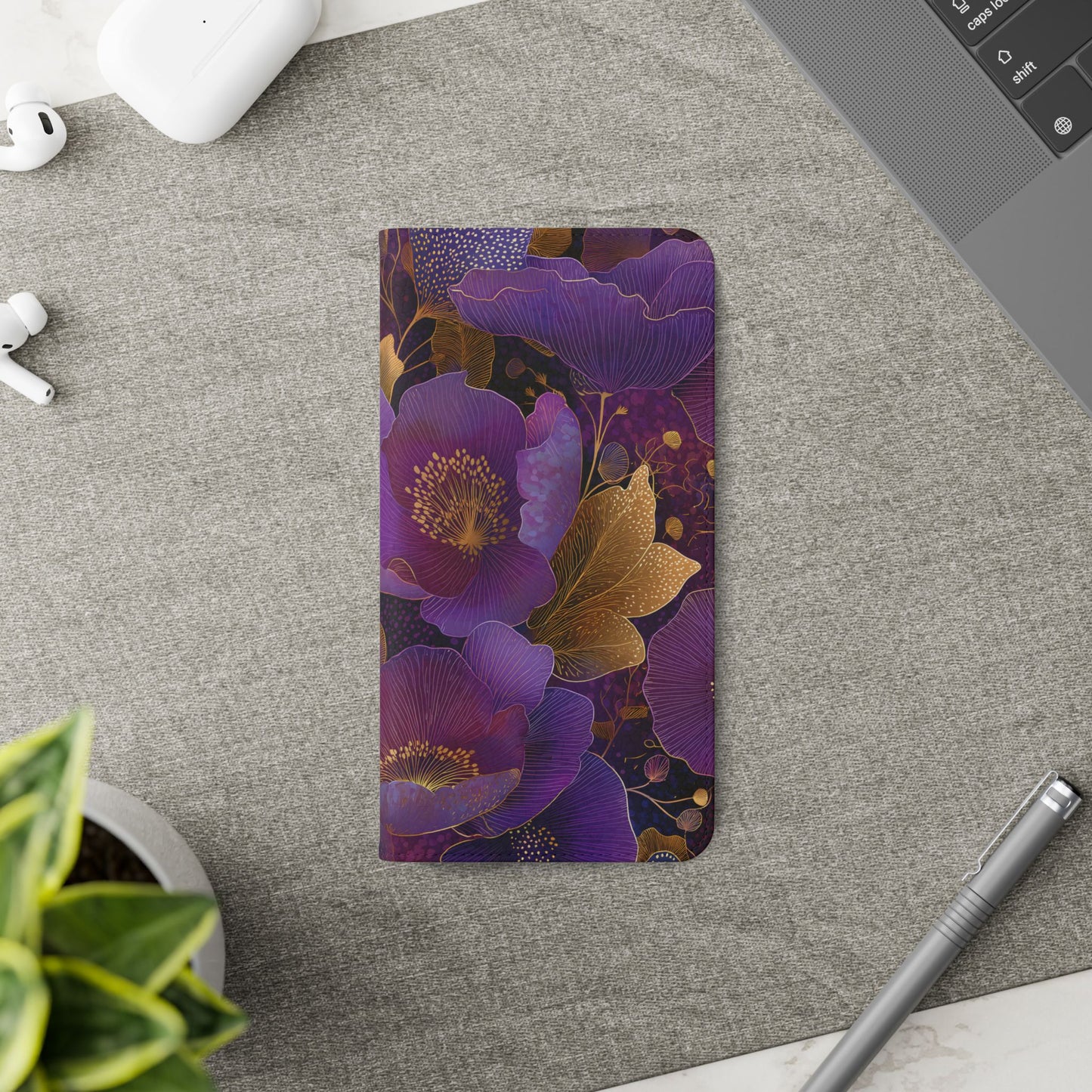 Imperial Petals – Vegan Leather Samsung Flip Phone Case