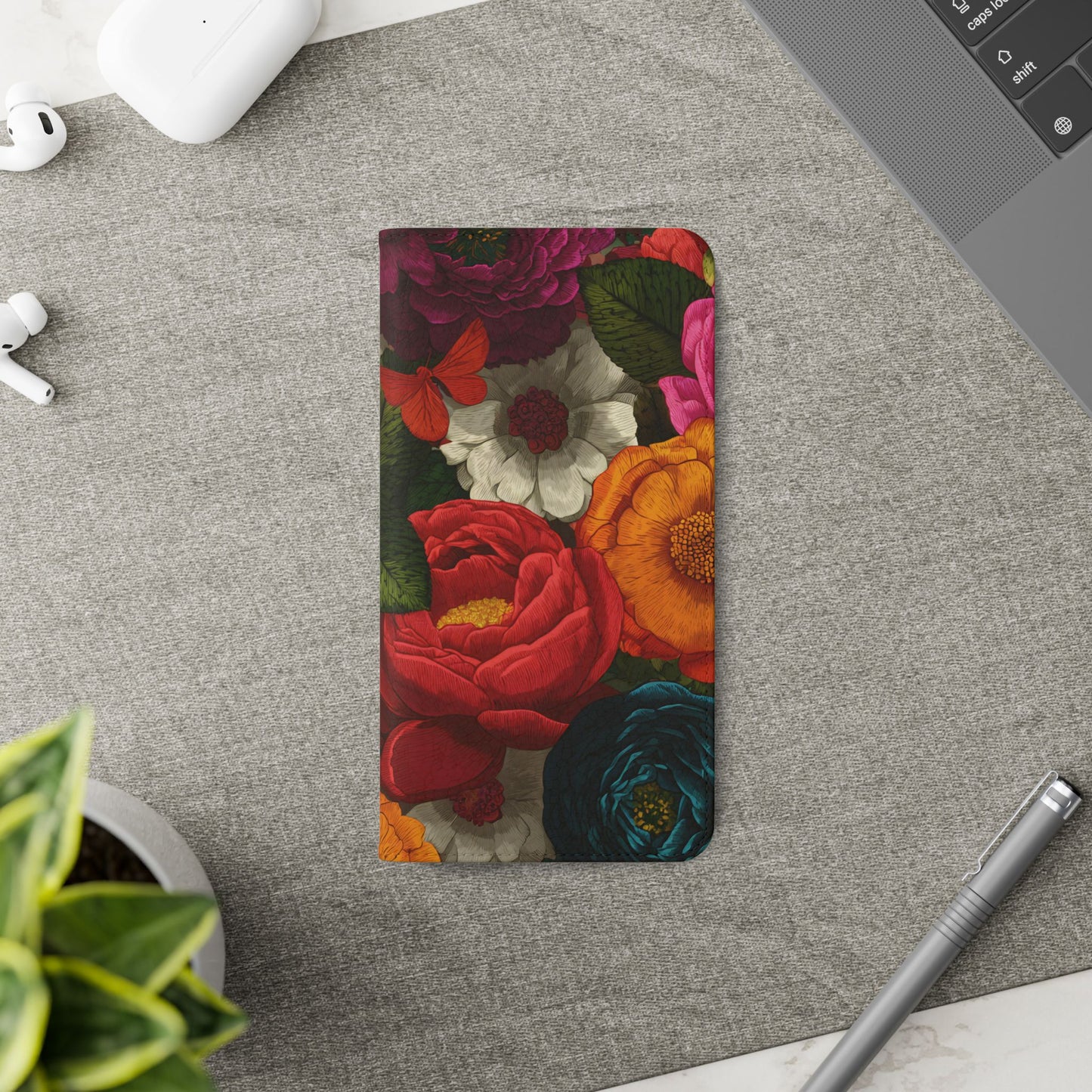 Midnight Bloom – Samsung Vegan Leather Flip Phone Case