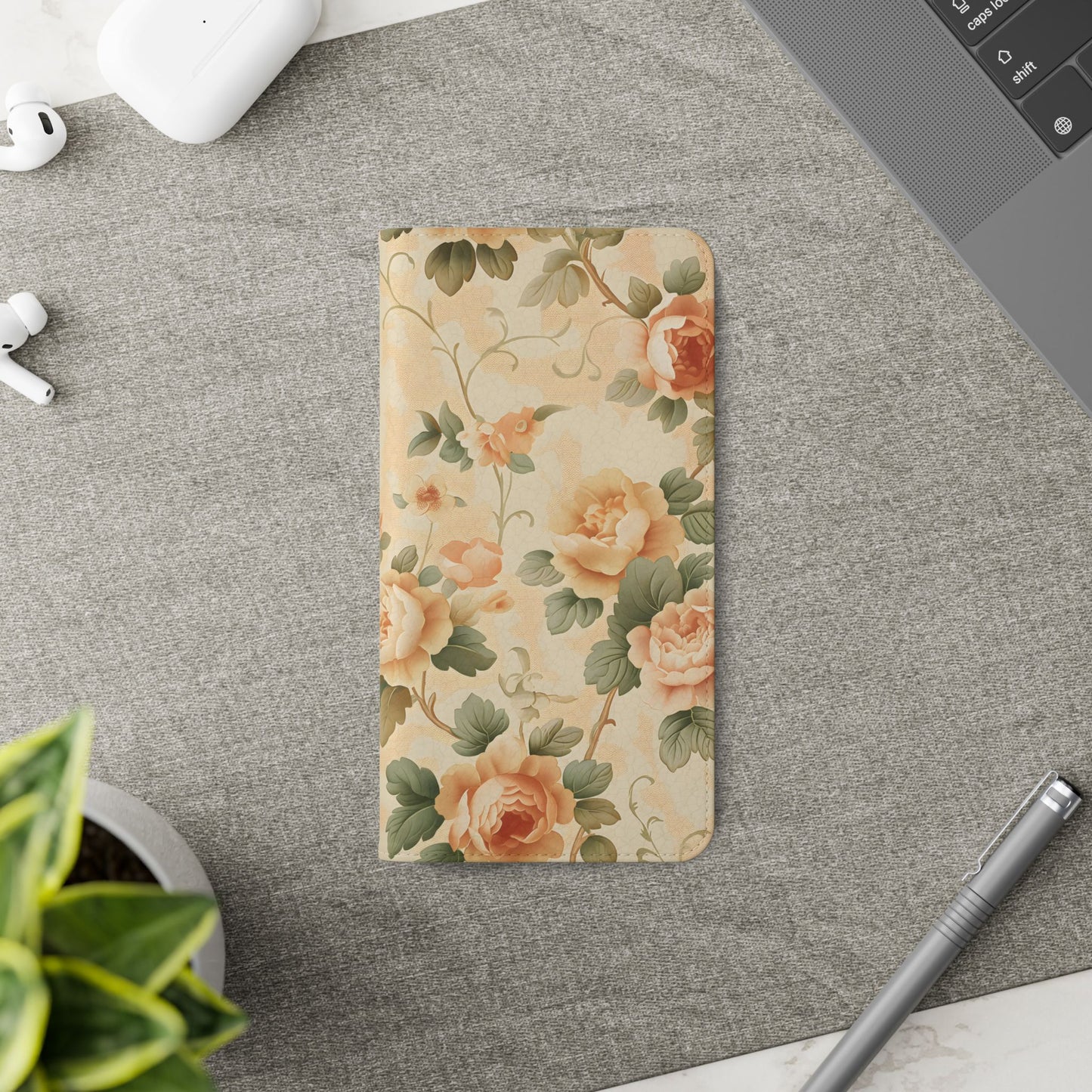 Vintage Bloom โ Vegan Leather Wallet Samsung Case