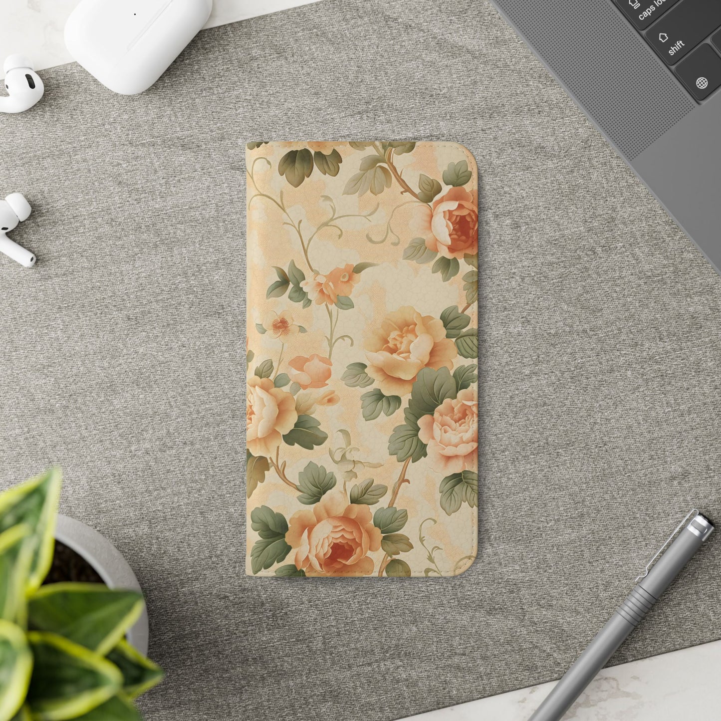 Vintage Bloom โ Vegan Leather Wallet Samsung Case