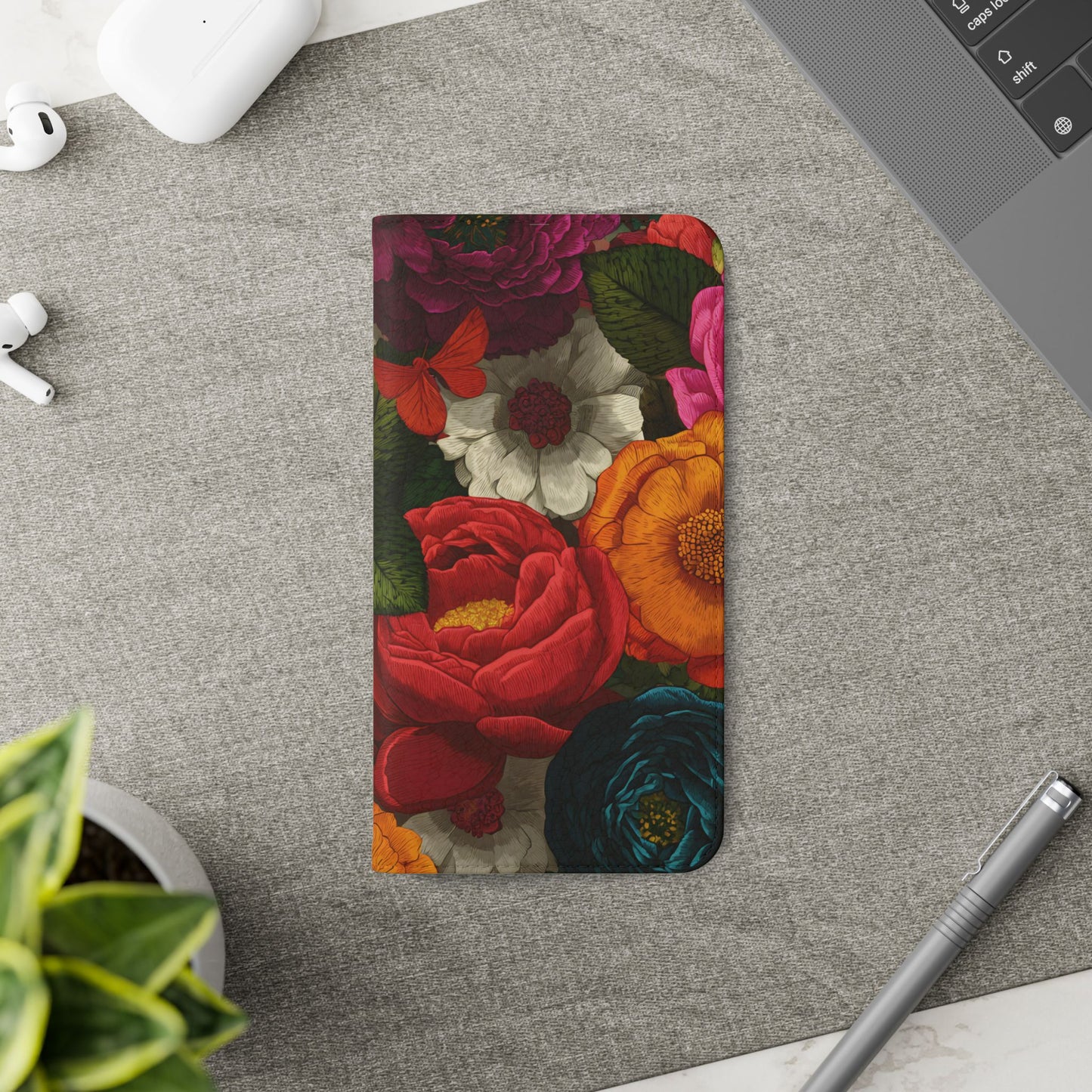 Midnight Bloom – Samsung Vegan Leather Flip Phone Case