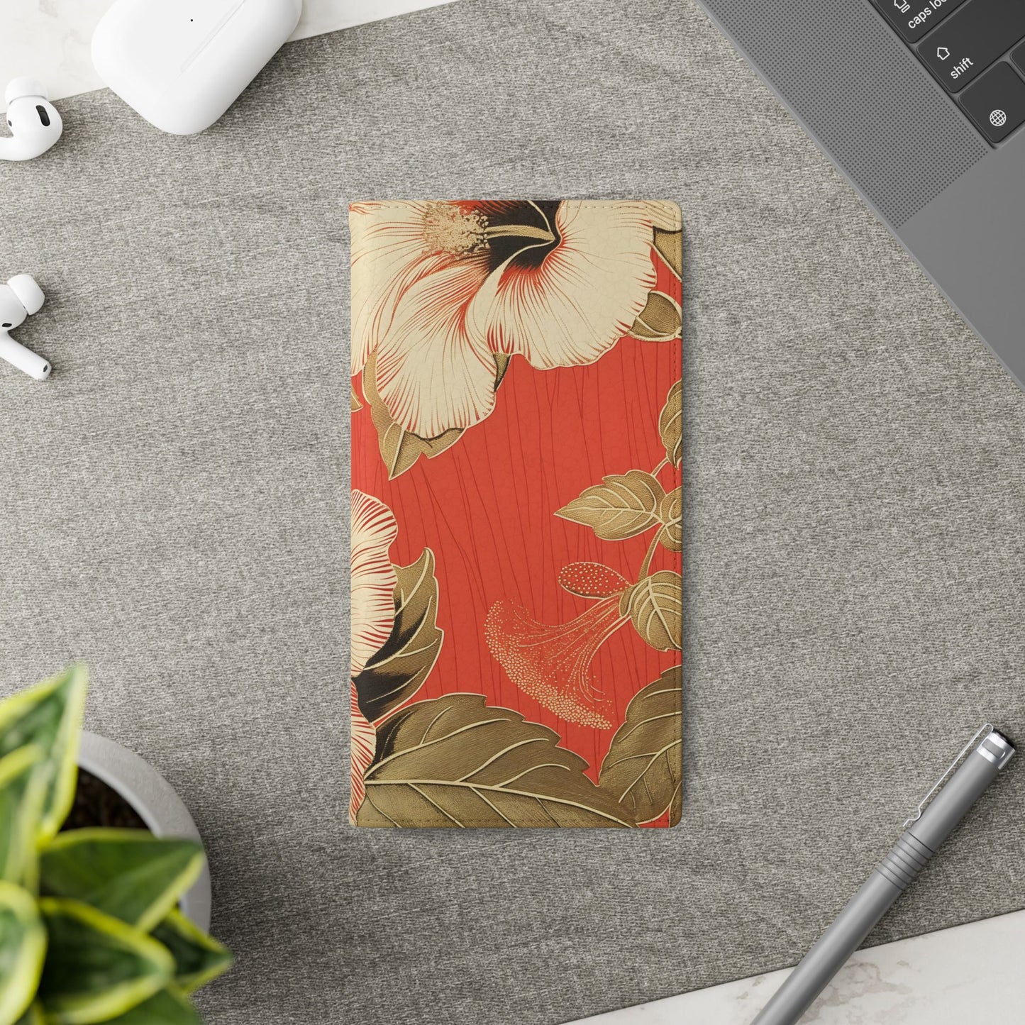 Golden Hibiscus – Vegan Leather Wallet Samsung Case