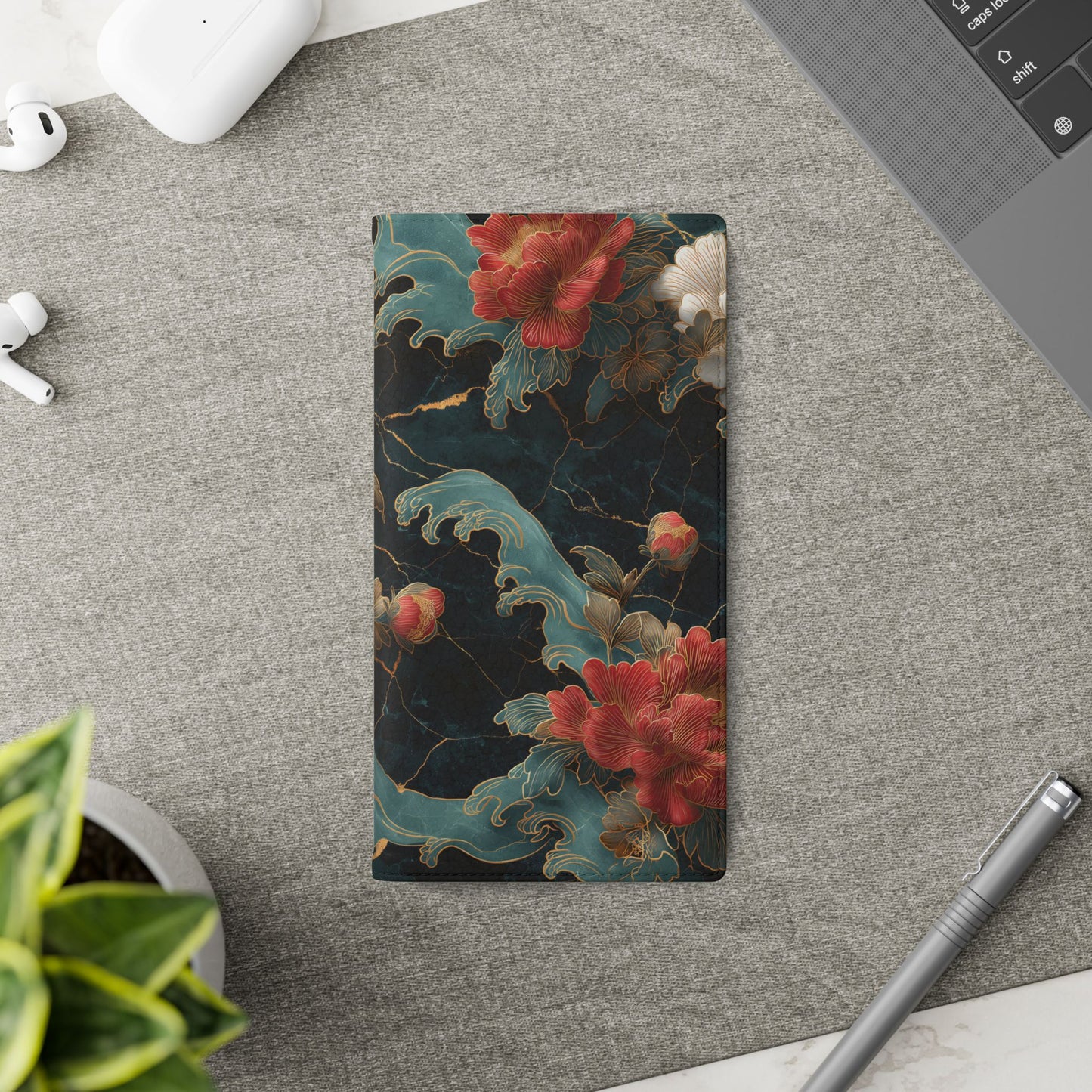 Crimson Tides – Vegan Leather Samsung Flip Case
