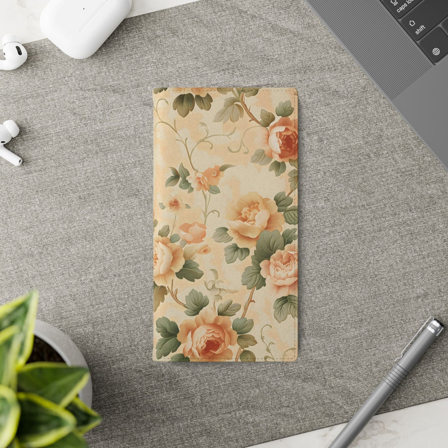 Vintage Bloom โ Vegan Leather Wallet Samsung Case