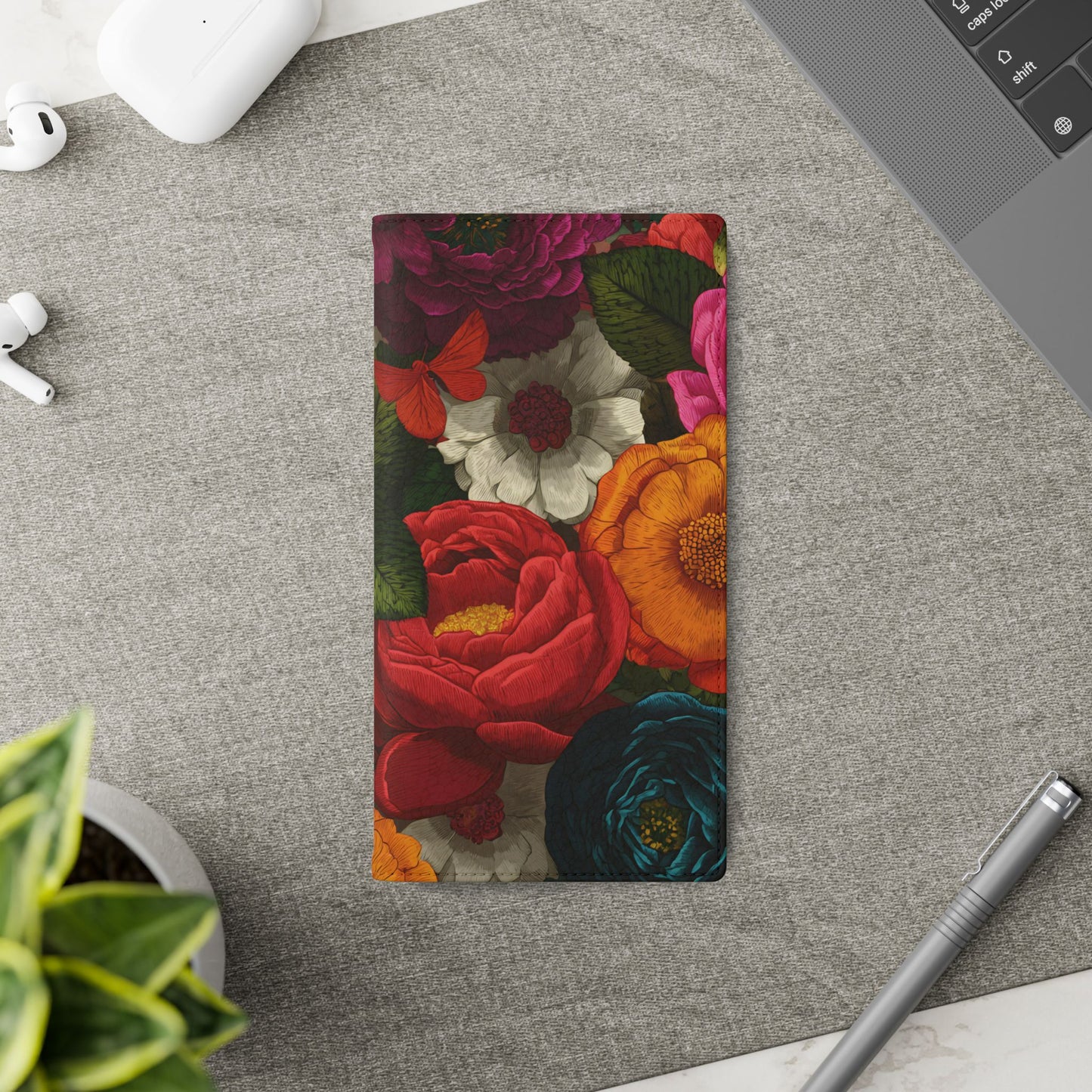 Midnight Bloom – Samsung Vegan Leather Flip Phone Case