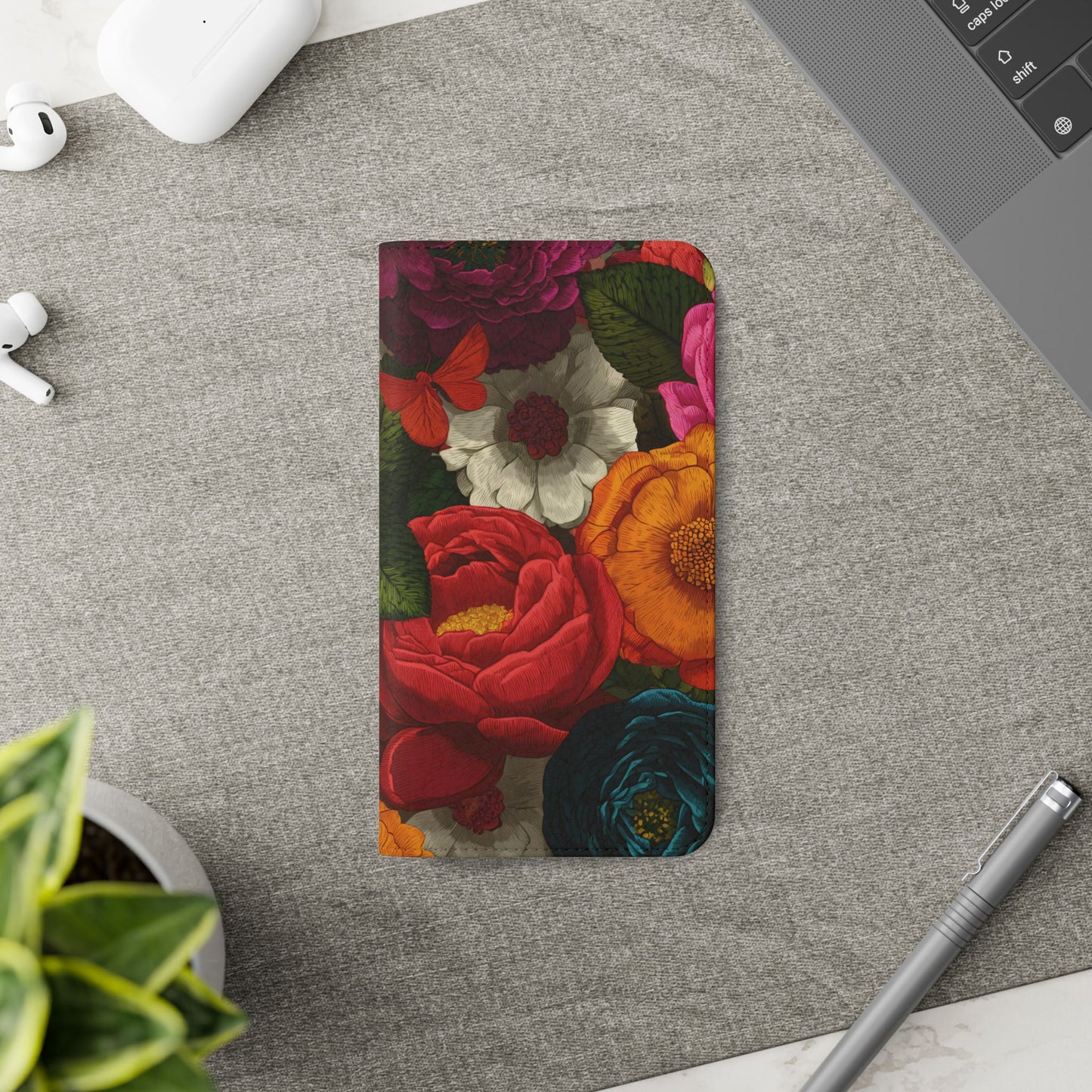 Midnight Bloom – Samsung Vegan Leather Flip Phone Case