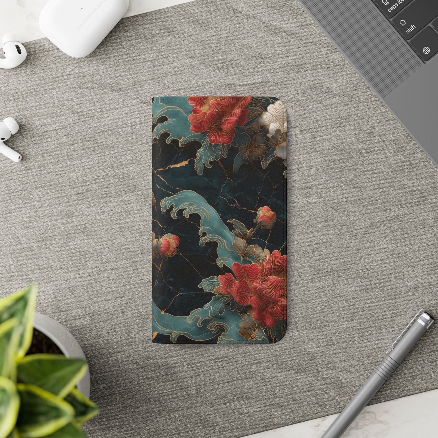 Crimson Tides – Vegan Leather Samsung Flip Case