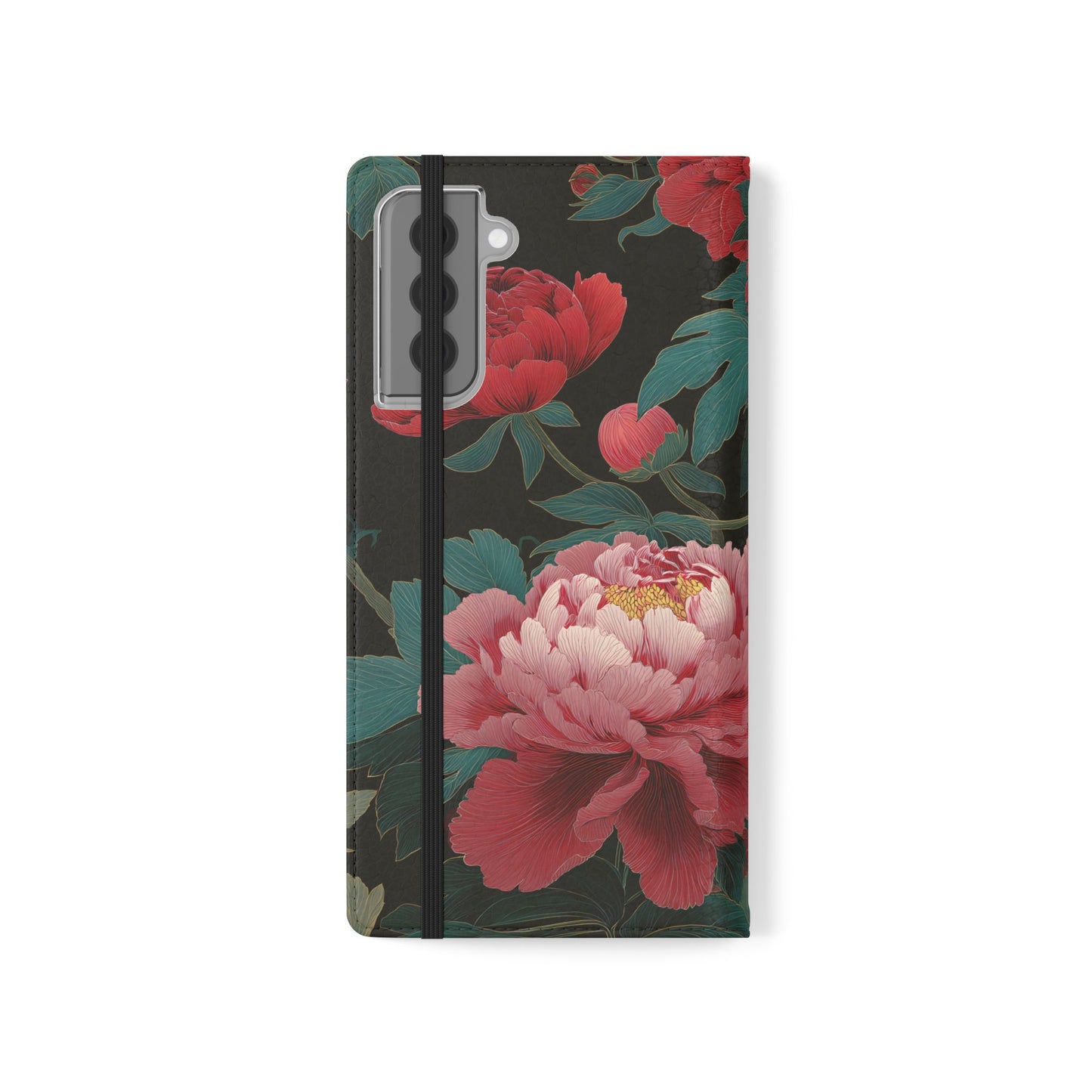 Blooming Peony – Vegan Leather Samsung Flip Case