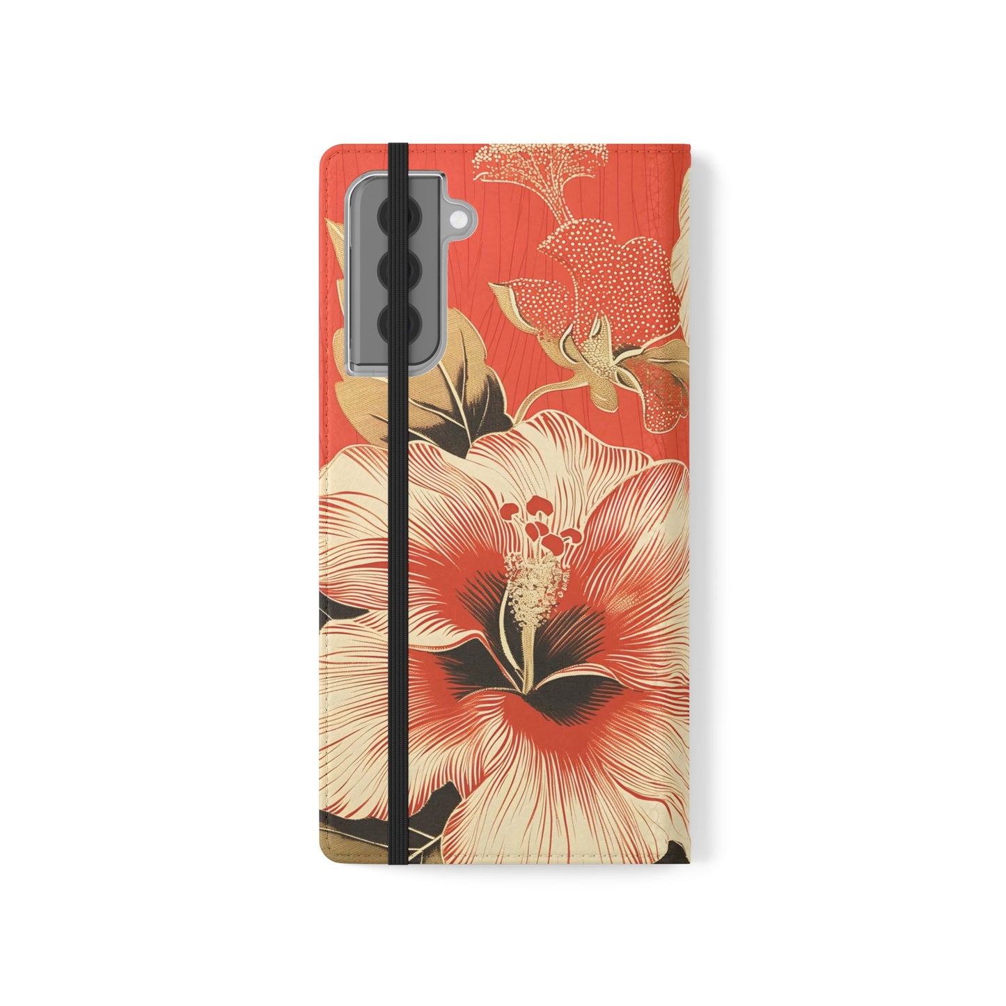Golden Hibiscus – Vegan Leather Wallet Samsung Case