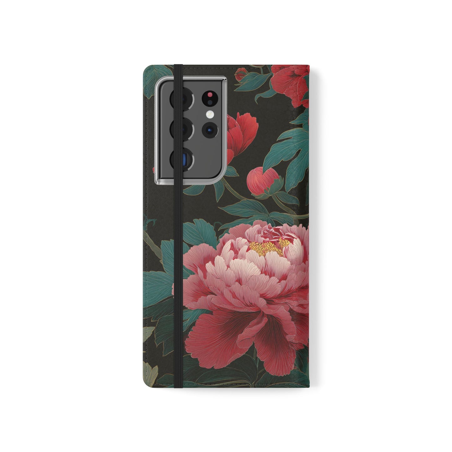 Blooming Peony – Vegan Leather Samsung Flip Case