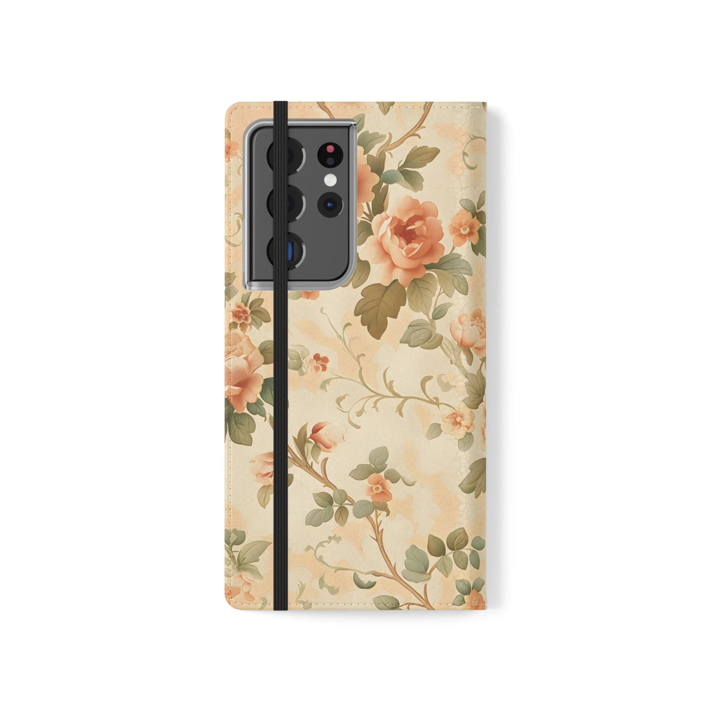 Vintage Bloom โ Vegan Leather Wallet Samsung Case