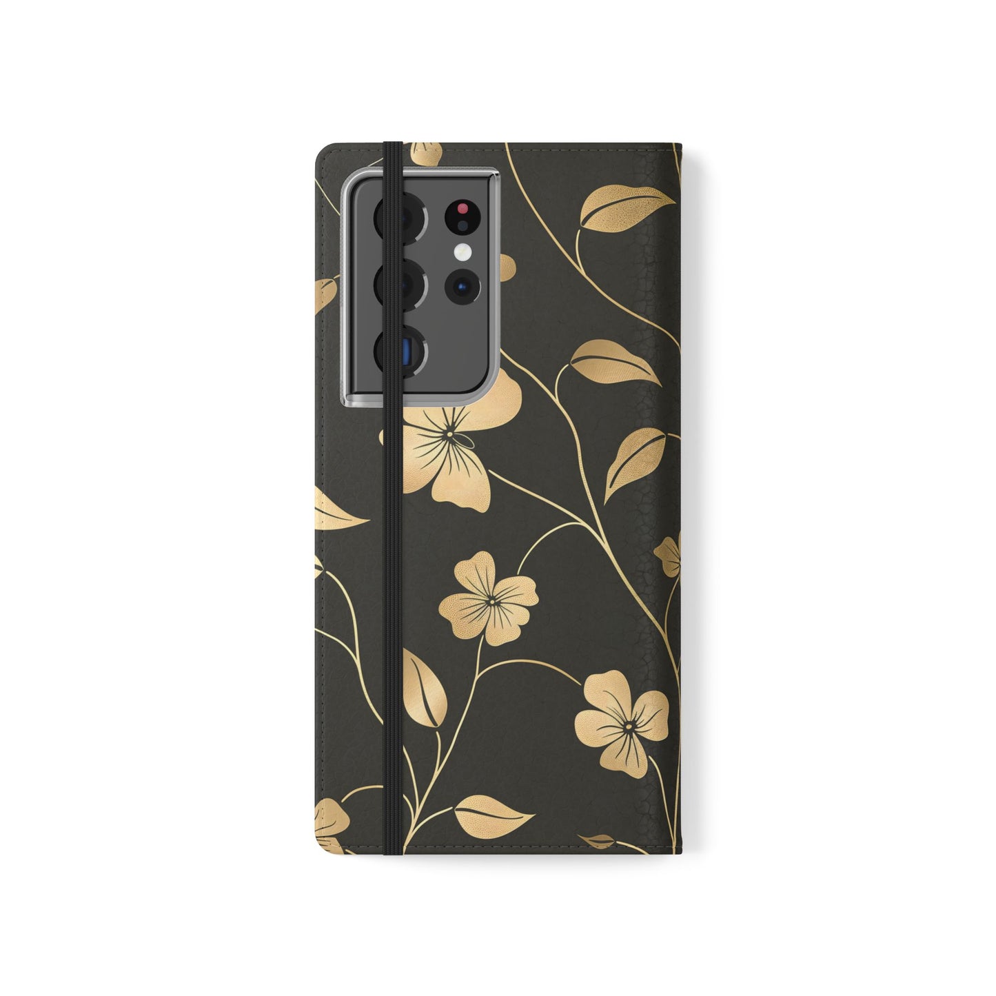 Golden Elegance โ Samsung Vegan Leather Wallet Case