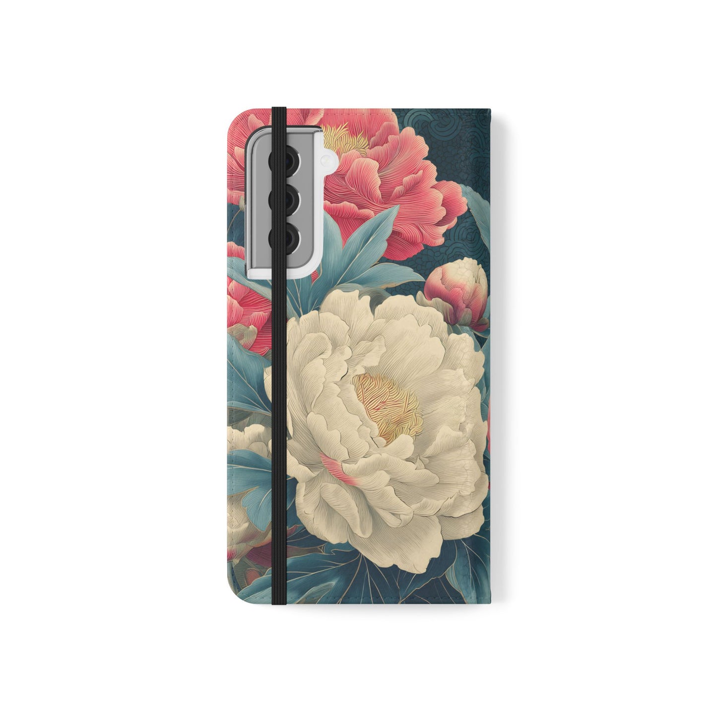 Floral Whispers – Vegan Leather Flip Samsung Case