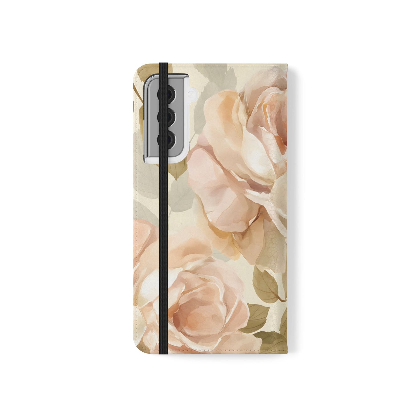Soft Rose Elegance โ Vegan Leather Wallet Samsung Case