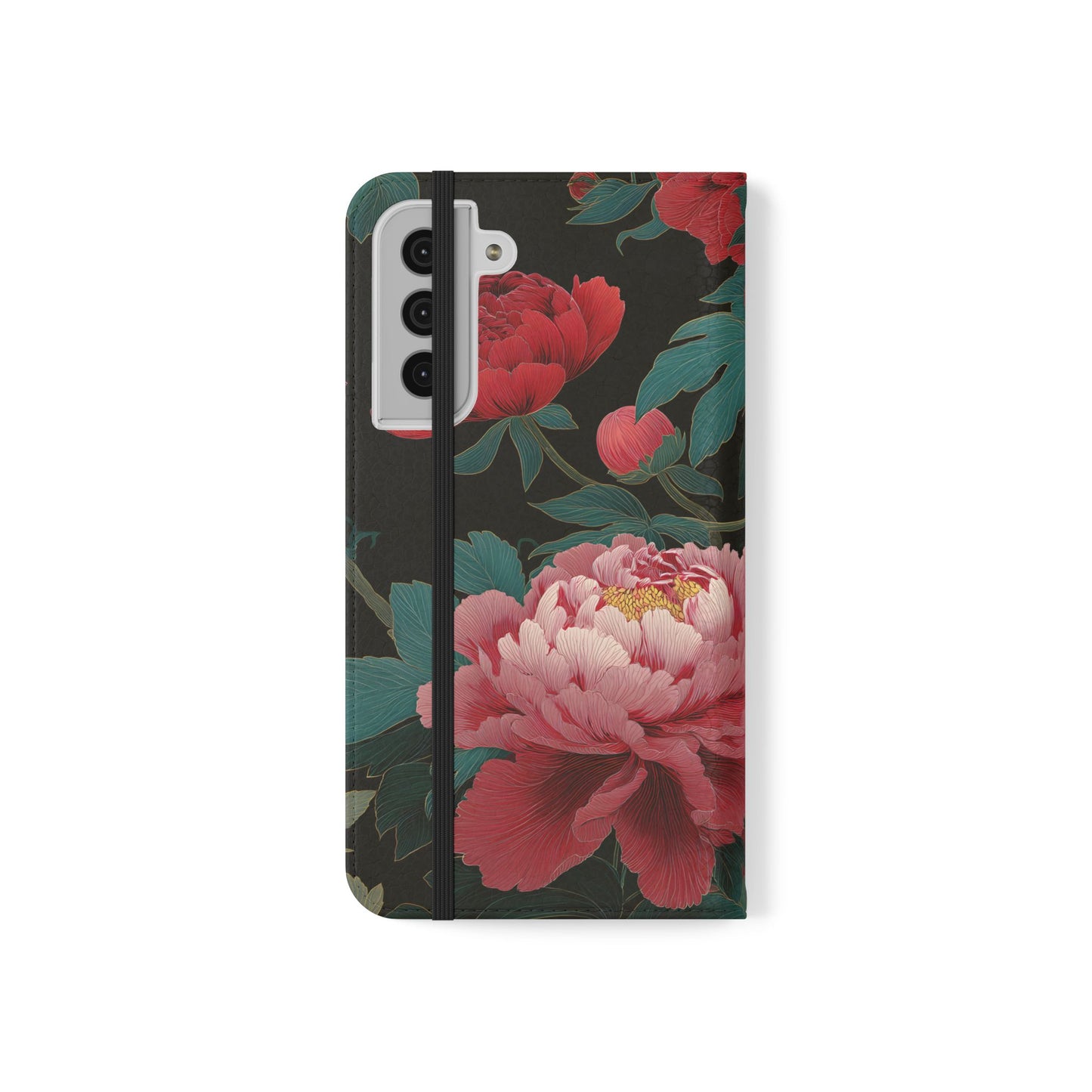 Blooming Peony – Vegan Leather Samsung Flip Case