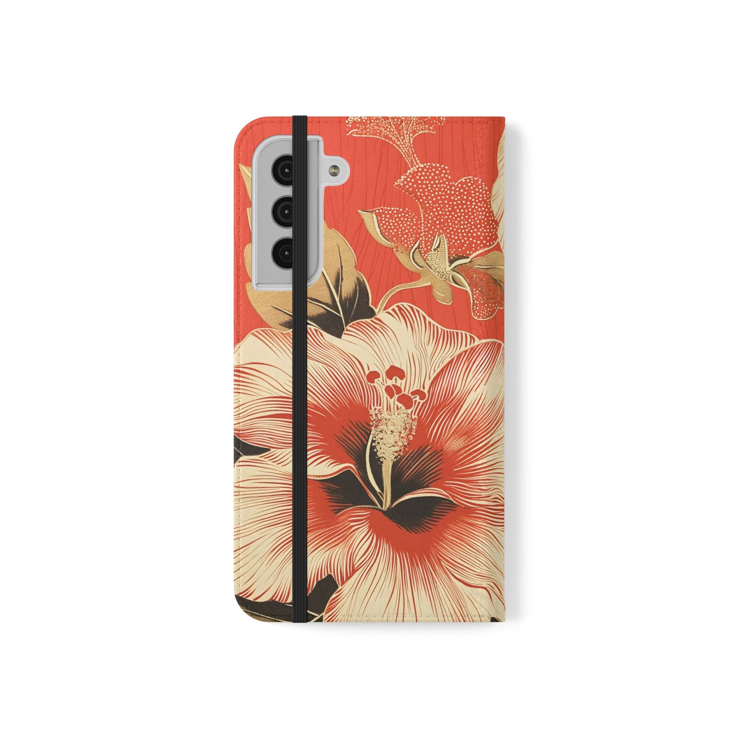 Golden Hibiscus – Vegan Leather Wallet Samsung Case