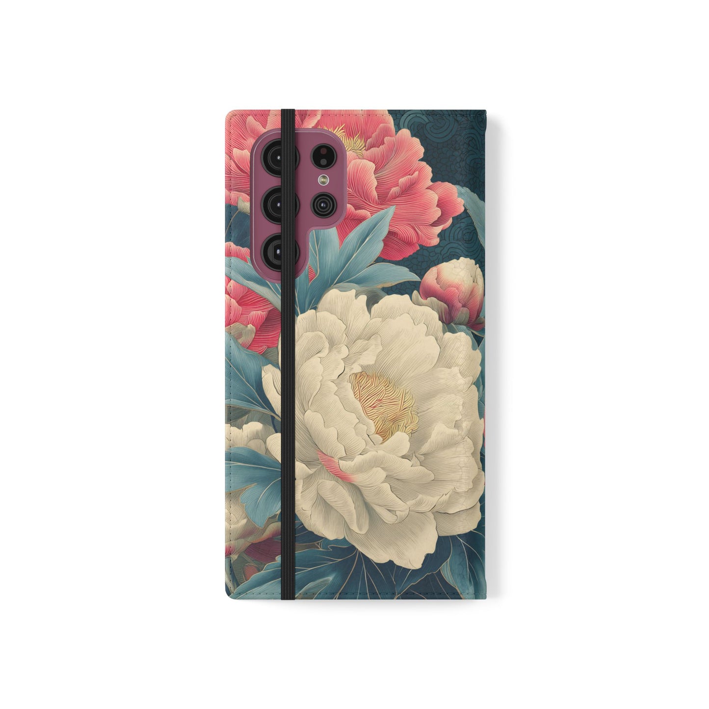 Floral Whispers – Vegan Leather Flip Samsung Case