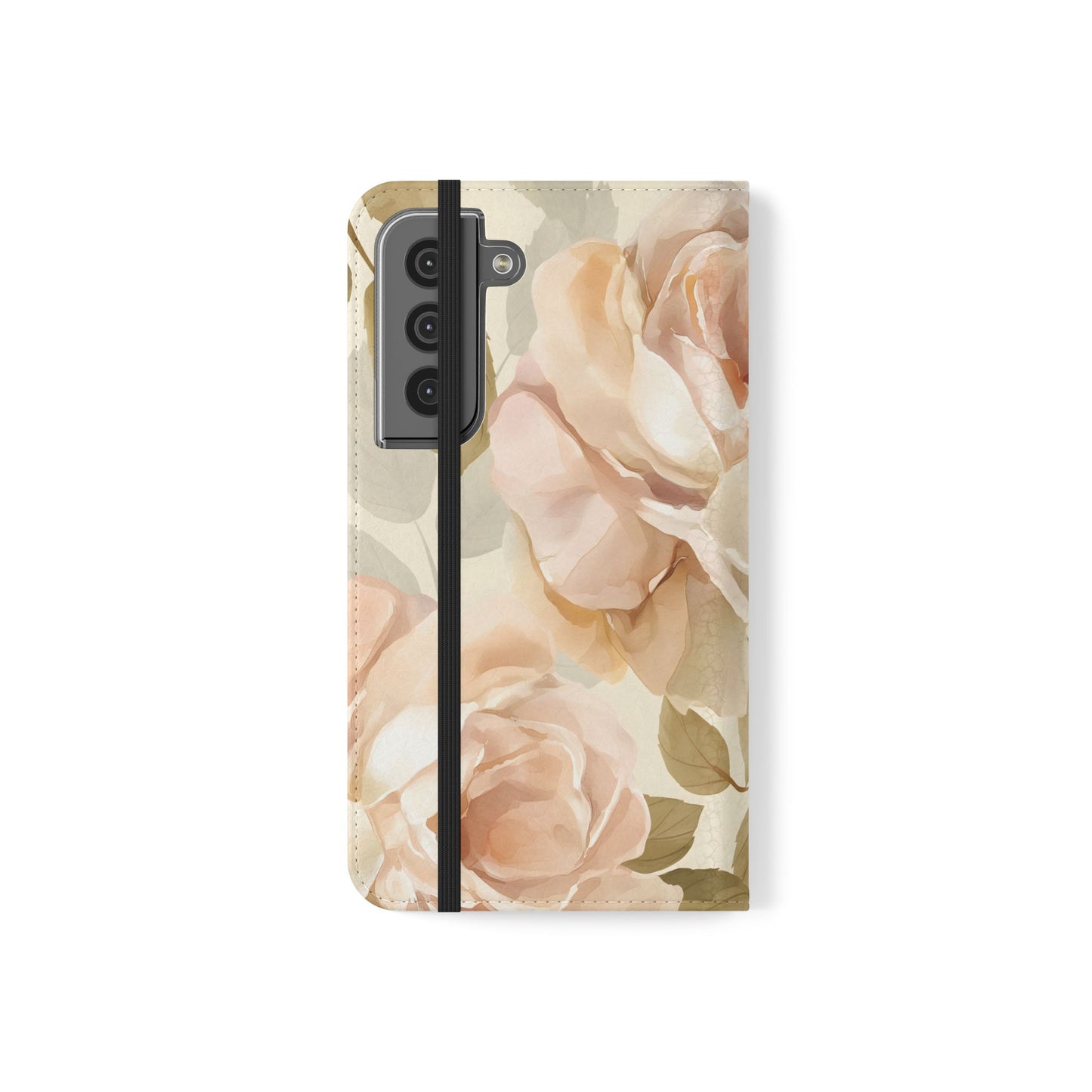 Soft Rose Elegance โ Vegan Leather Wallet Samsung Case