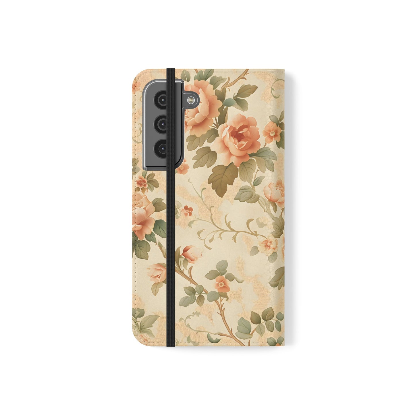 Vintage Bloom โ Vegan Leather Wallet Samsung Case
