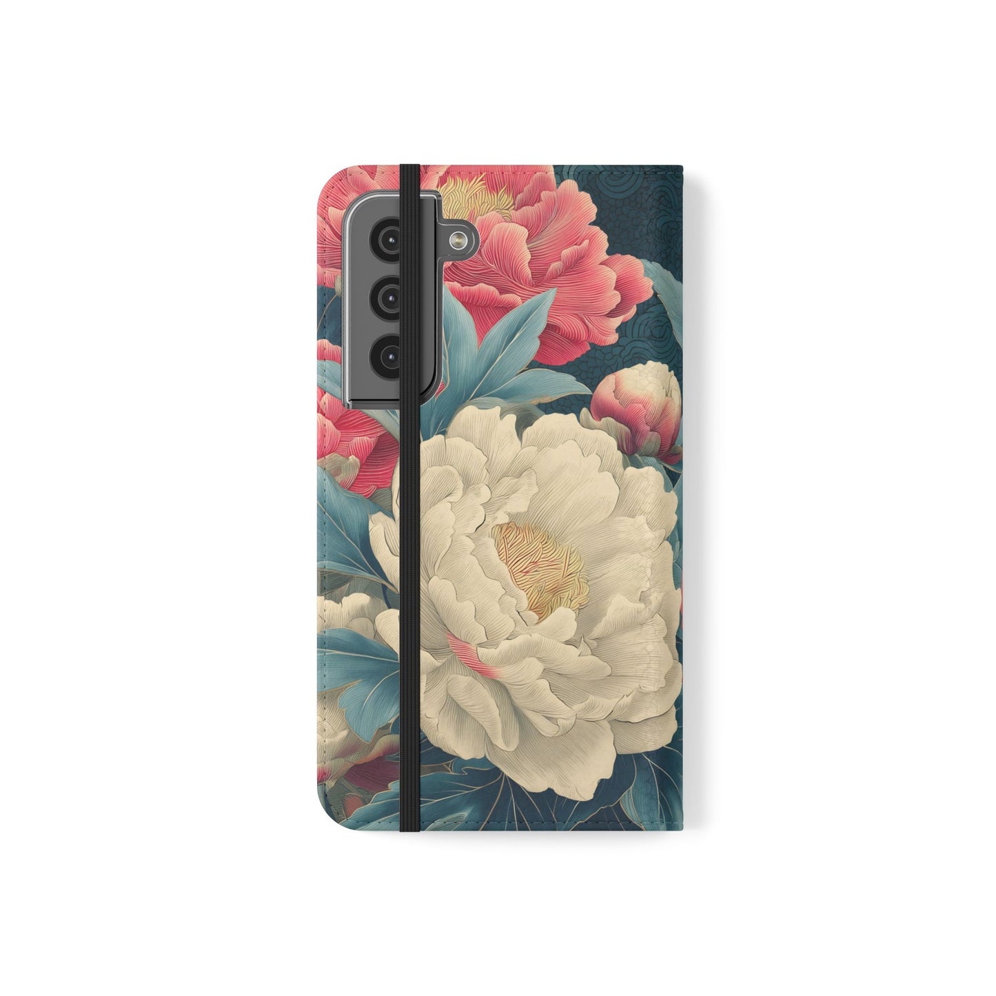Floral Whispers – Vegan Leather Flip Samsung Case