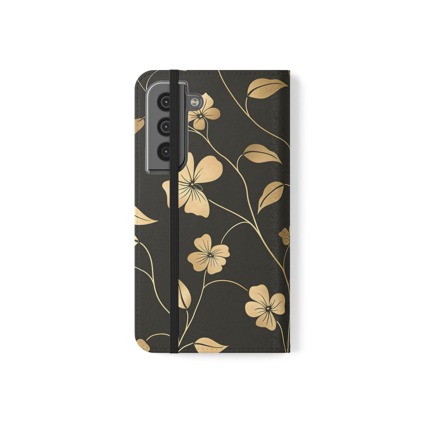Golden Elegance โ Samsung Vegan Leather Wallet Case