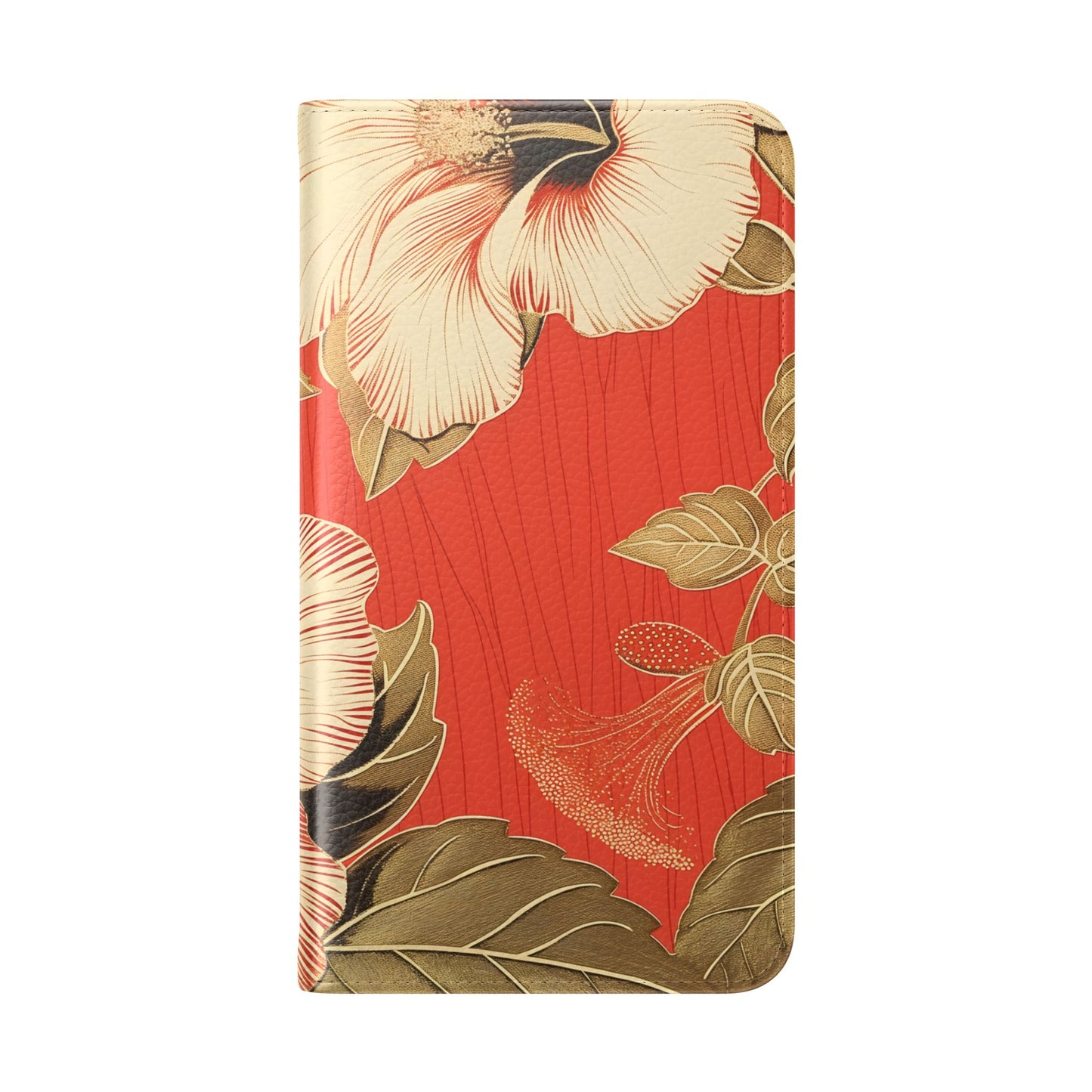 Golden Hibiscus – Vegan Leather Wallet Samsung Case