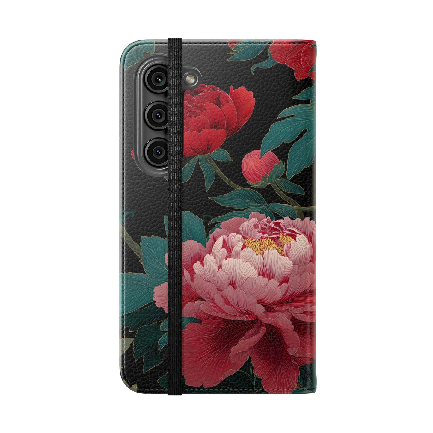 Blooming Peony – Vegan Leather Samsung Flip Case