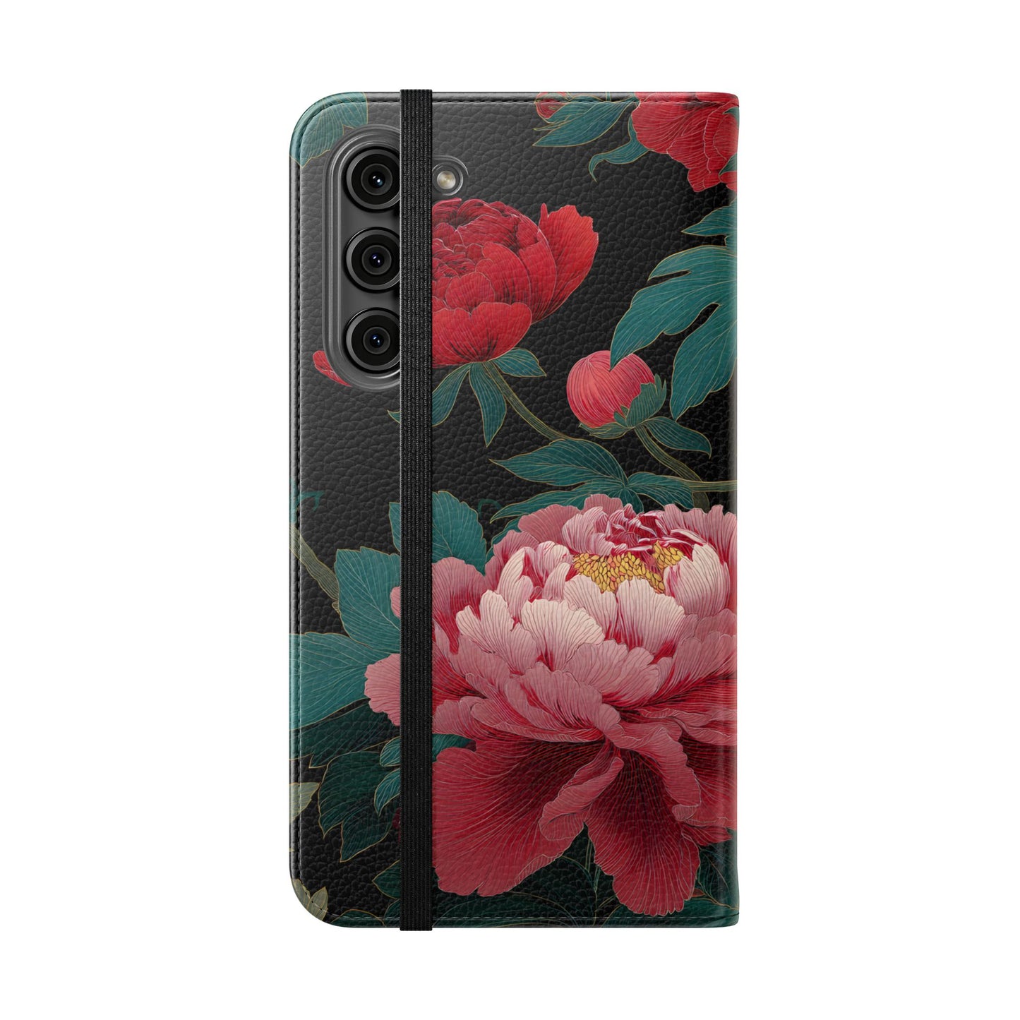 Blooming Peony – Vegan Leather Samsung Flip Case