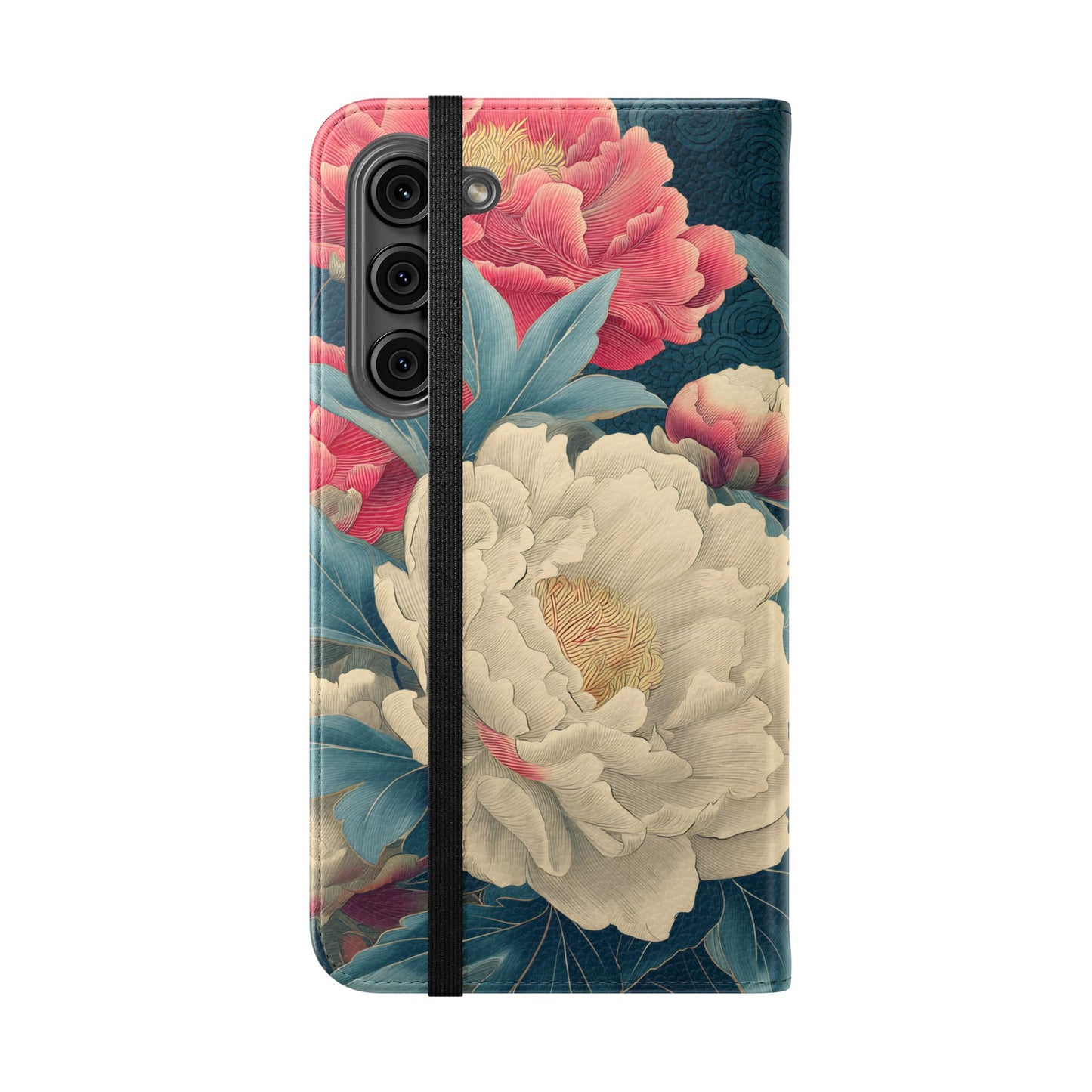 Floral Whispers – Vegan Leather Flip Samsung Case