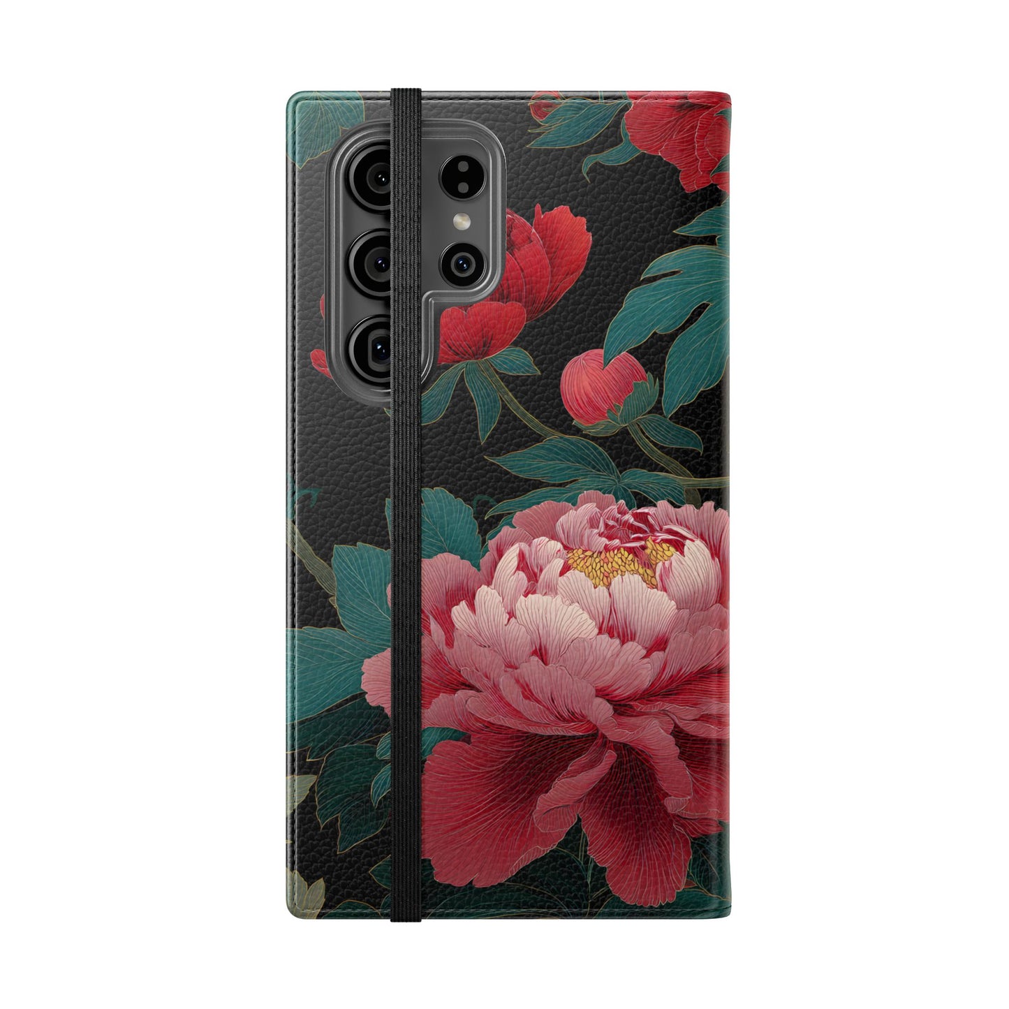 Blooming Peony – Vegan Leather Samsung Flip Case