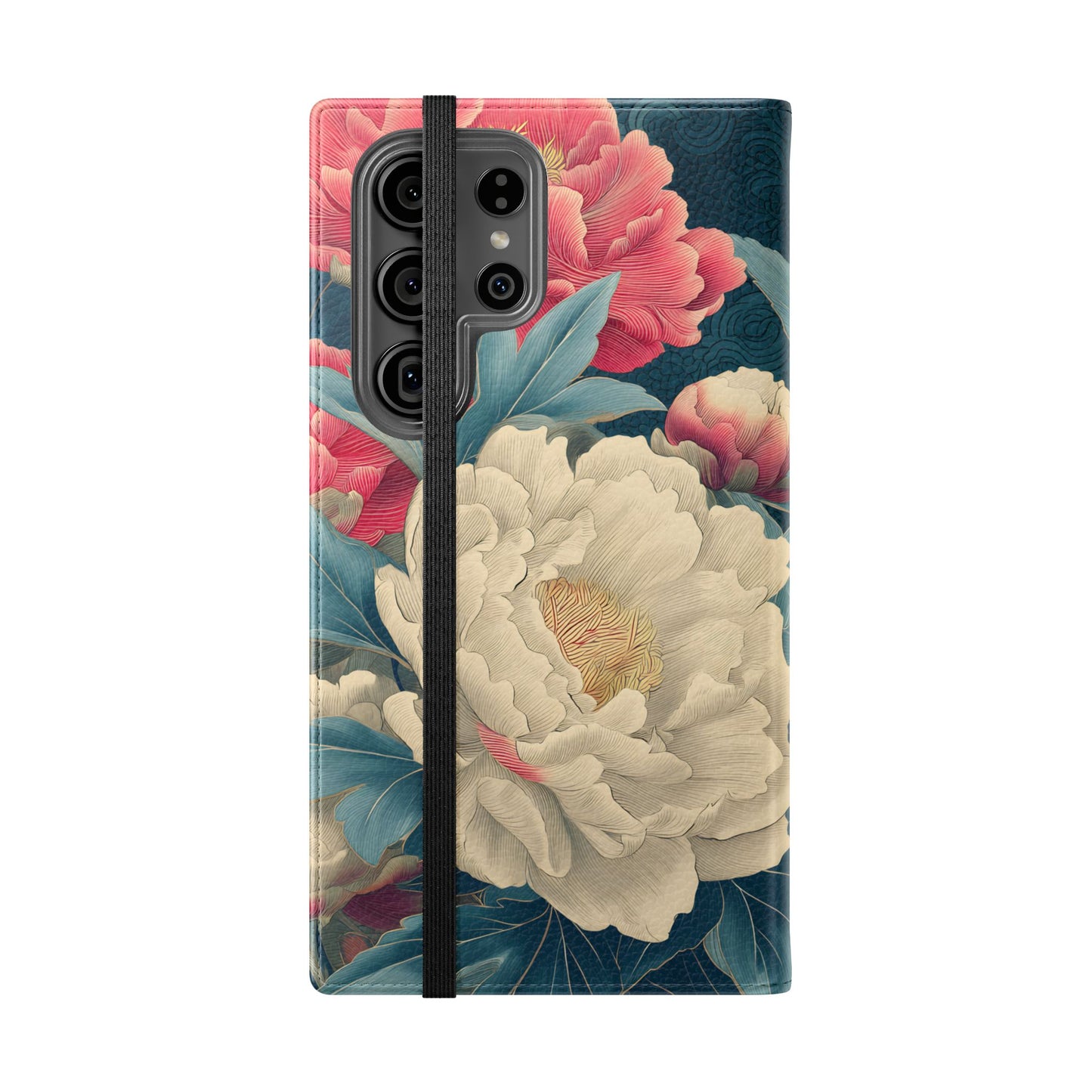 Floral Whispers – Vegan Leather Flip Samsung Case