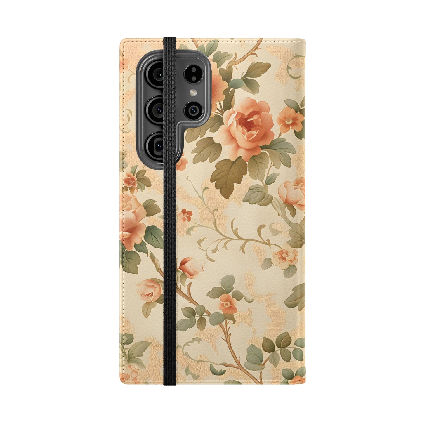 Vintage Bloom โ Vegan Leather Wallet Samsung Case