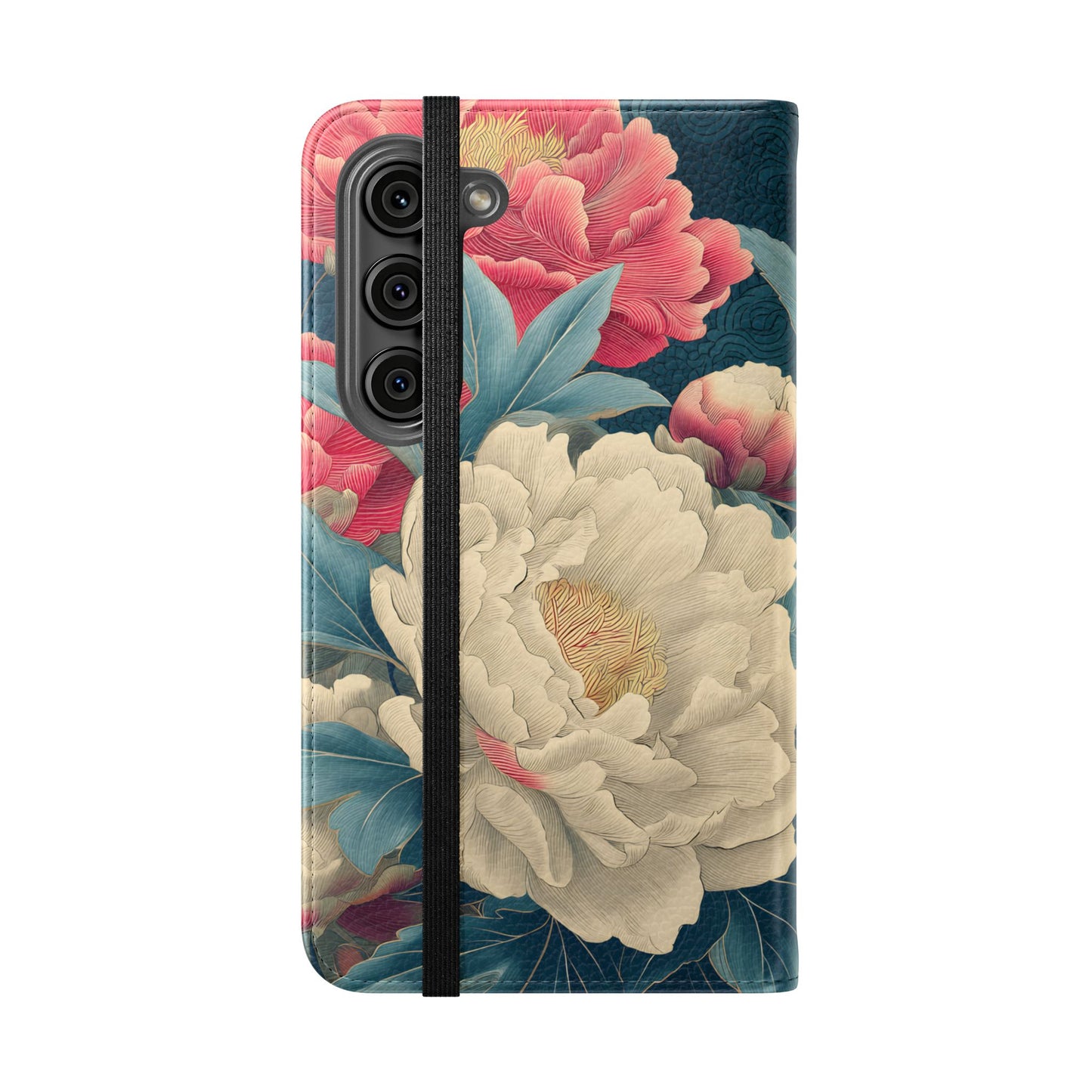 Floral Whispers – Vegan Leather Flip Samsung Case
