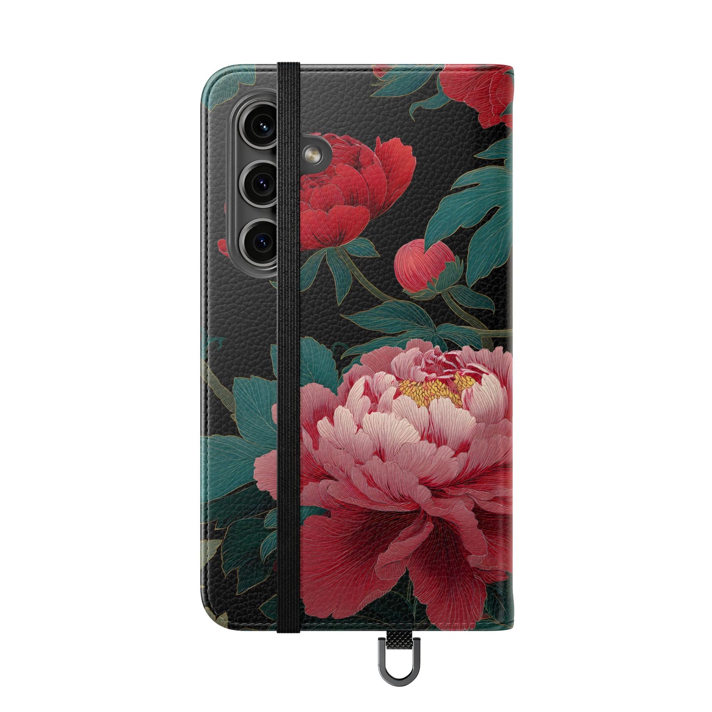 Blooming Peony – Vegan Leather Samsung Flip Case