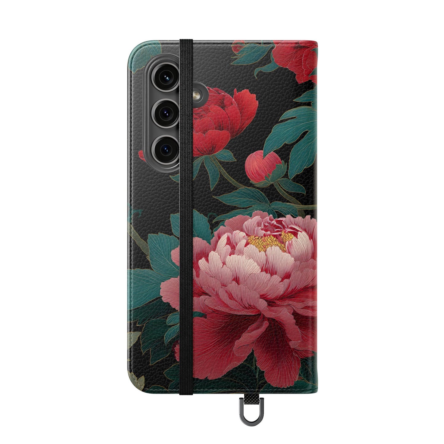 Blooming Peony – Vegan Leather Samsung Flip Case