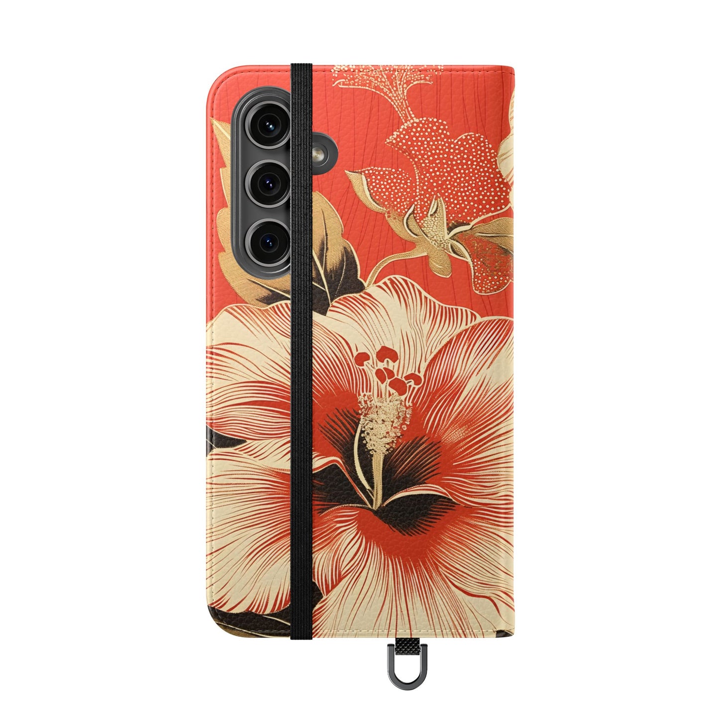 Golden Hibiscus – Vegan Leather Wallet Samsung Case