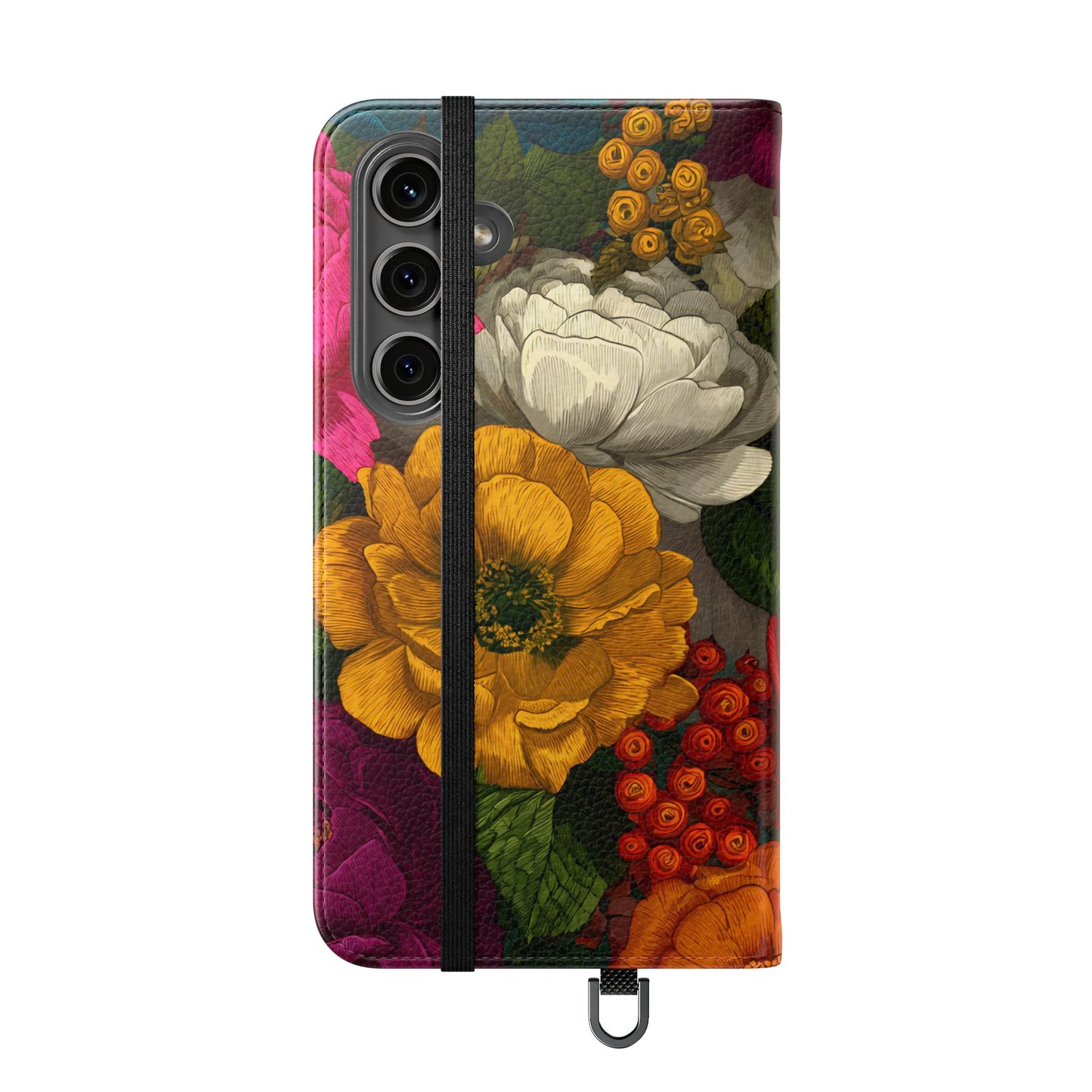 Midnight Bloom – Samsung Vegan Leather Flip Phone Case