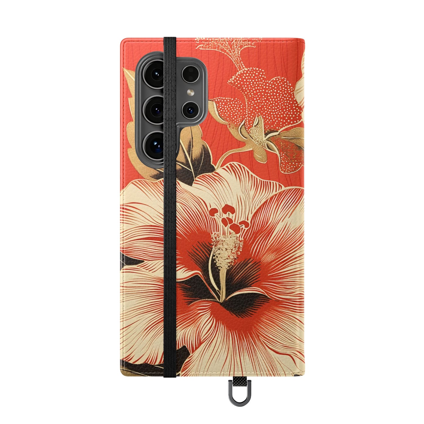Golden Hibiscus – Vegan Leather Wallet Samsung Case