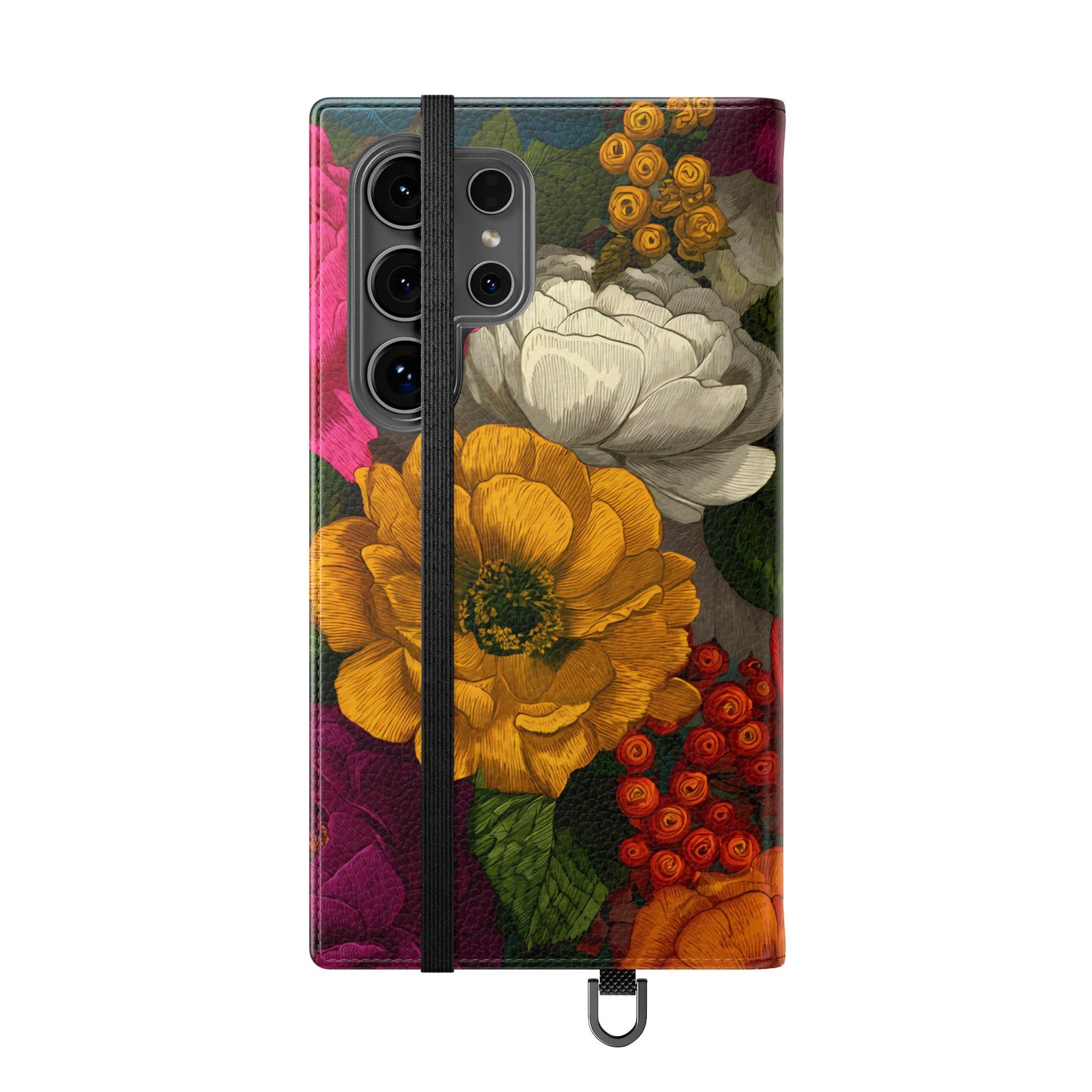 Midnight Bloom – Samsung Vegan Leather Flip Phone Case