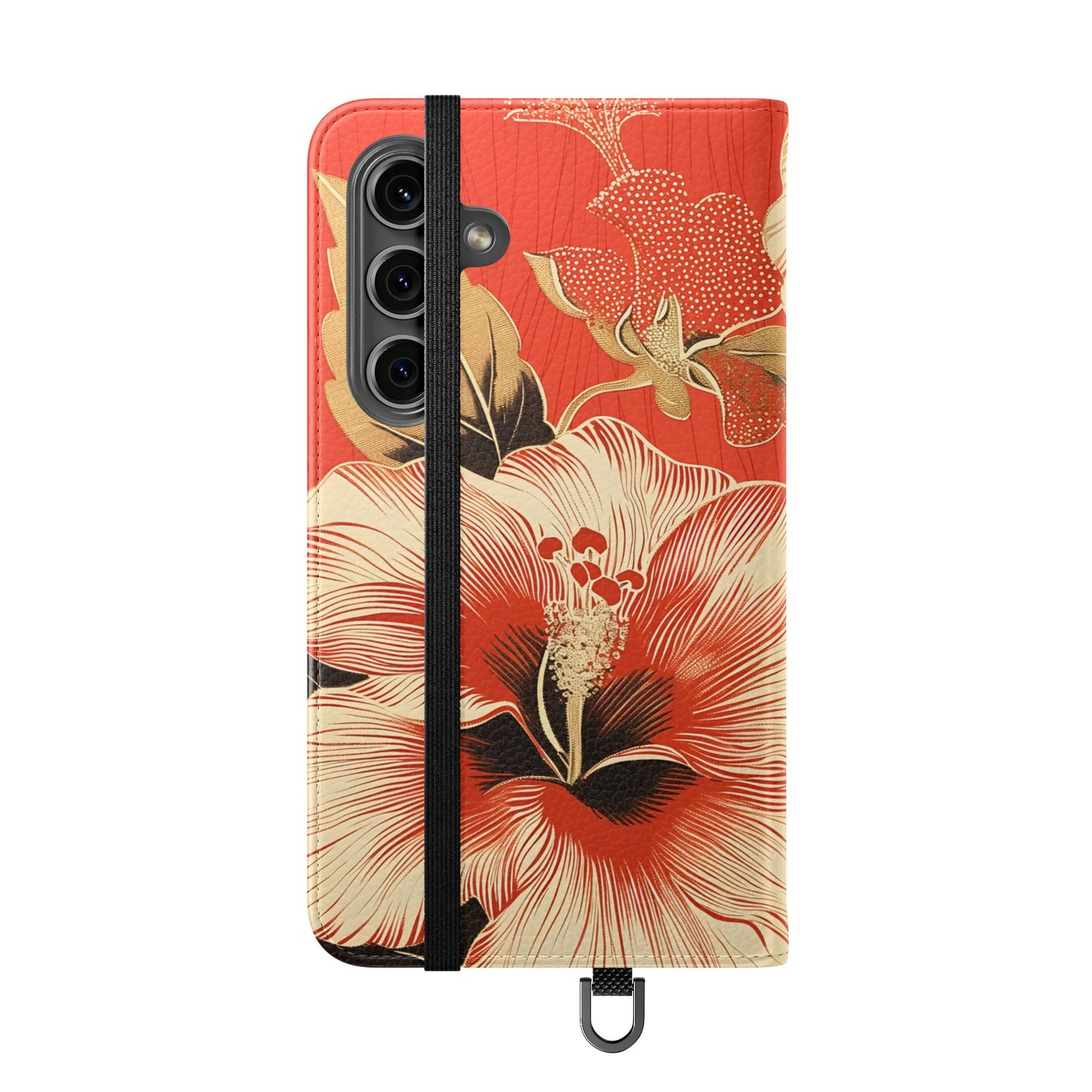 Golden Hibiscus – Vegan Leather Wallet Samsung Case