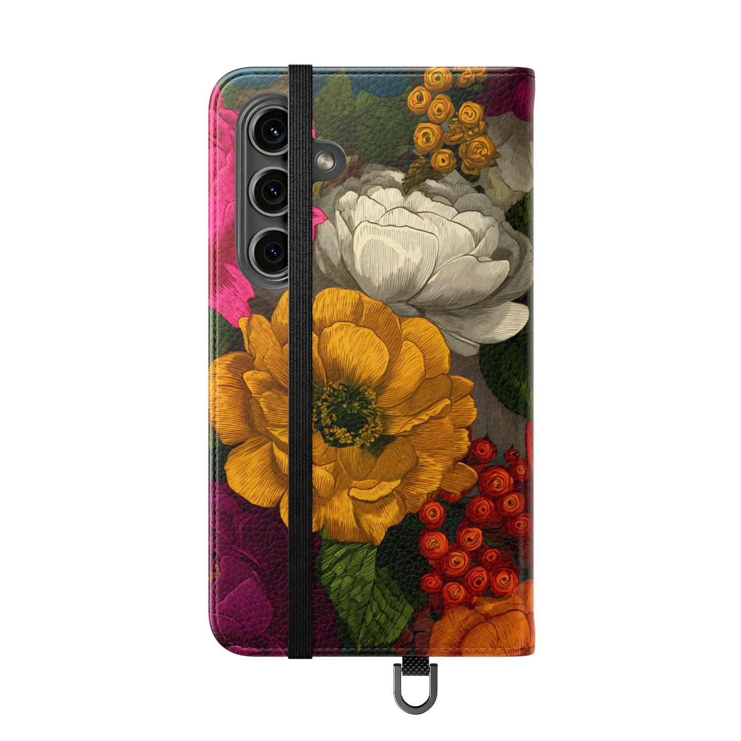 Midnight Bloom – Samsung Vegan Leather Flip Phone Case