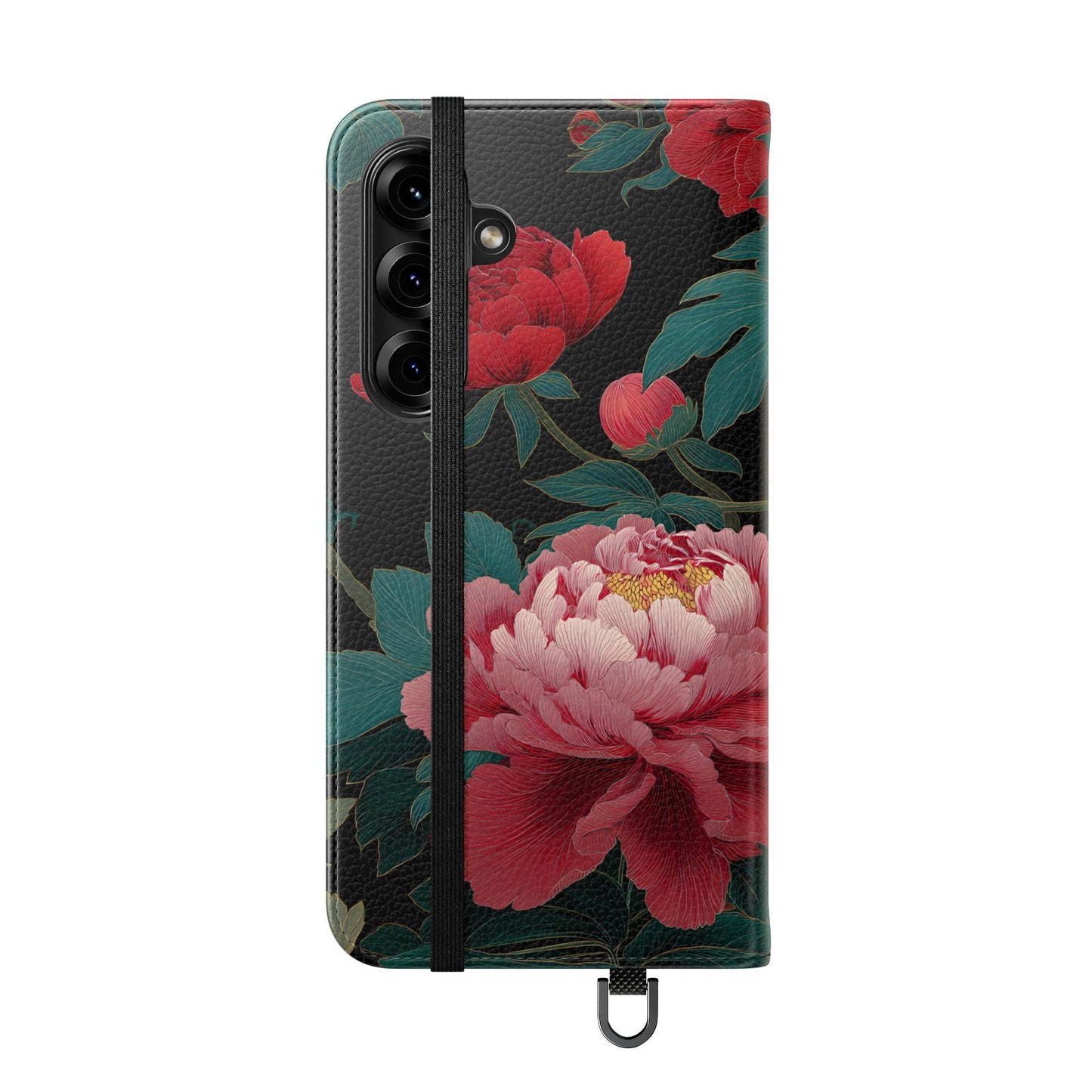 Blooming Peony – Vegan Leather Samsung Flip Case