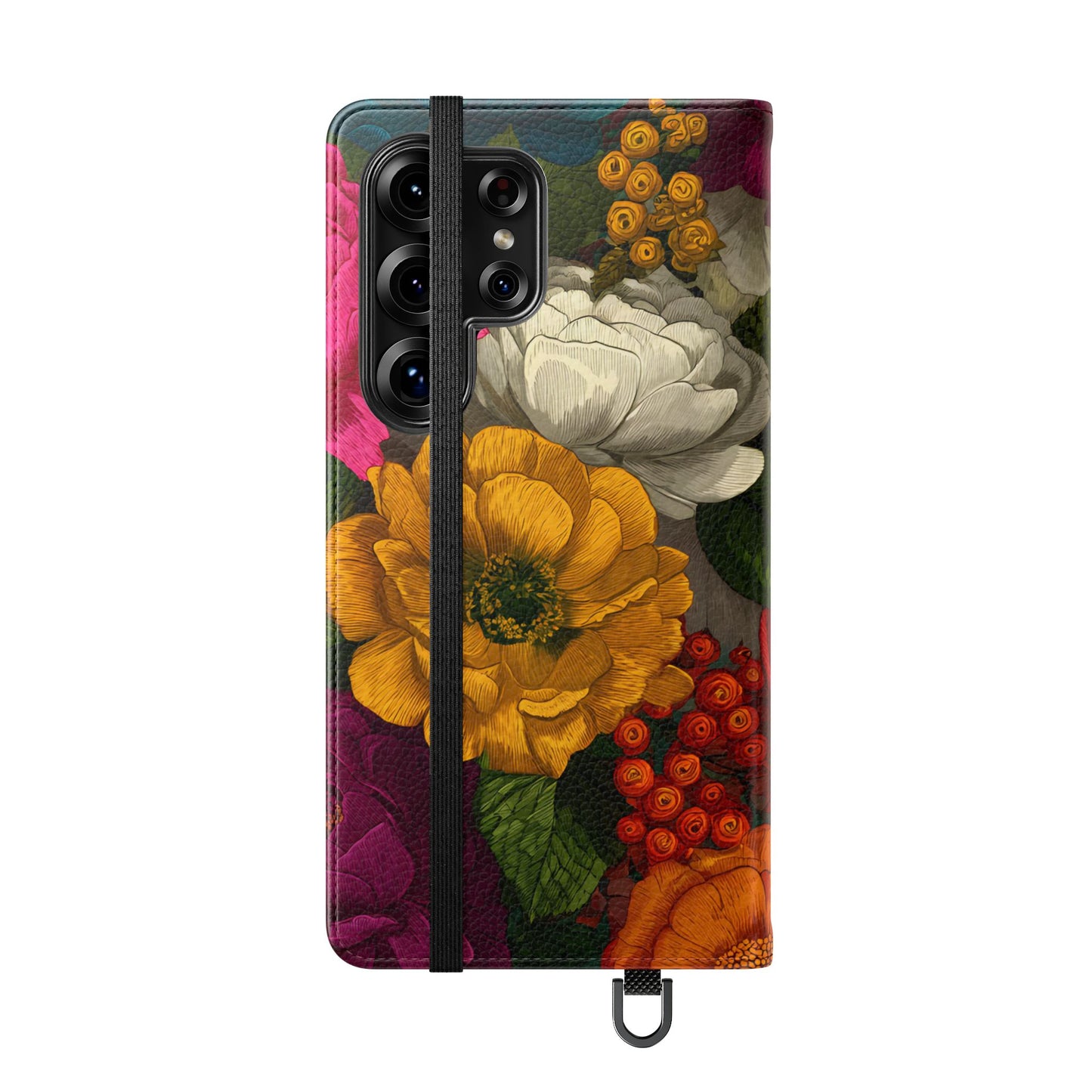 Midnight Bloom – Samsung Vegan Leather Flip Phone Case